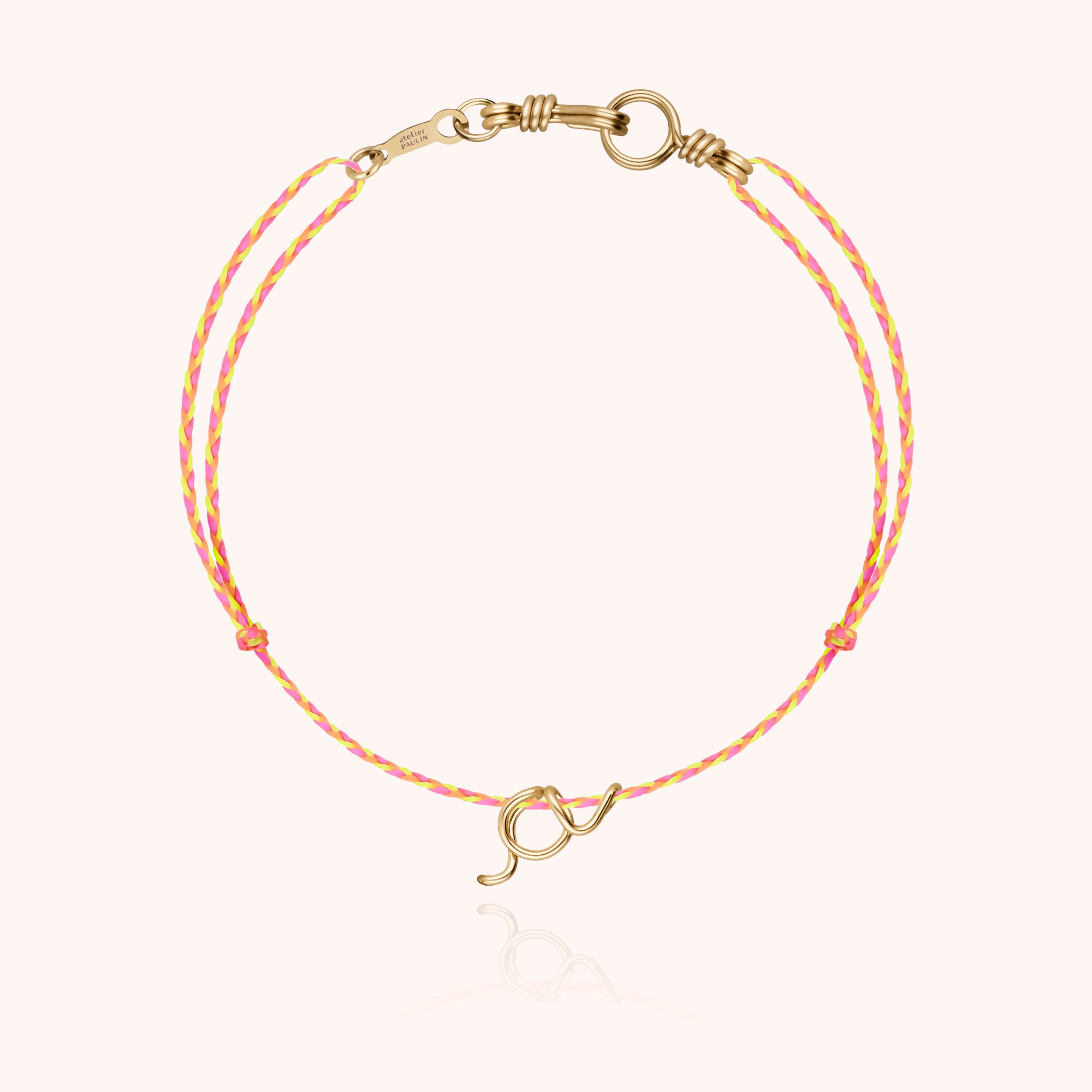 Bracelet Cordon Initiale Mini Attache moi - or jaune 750/1000