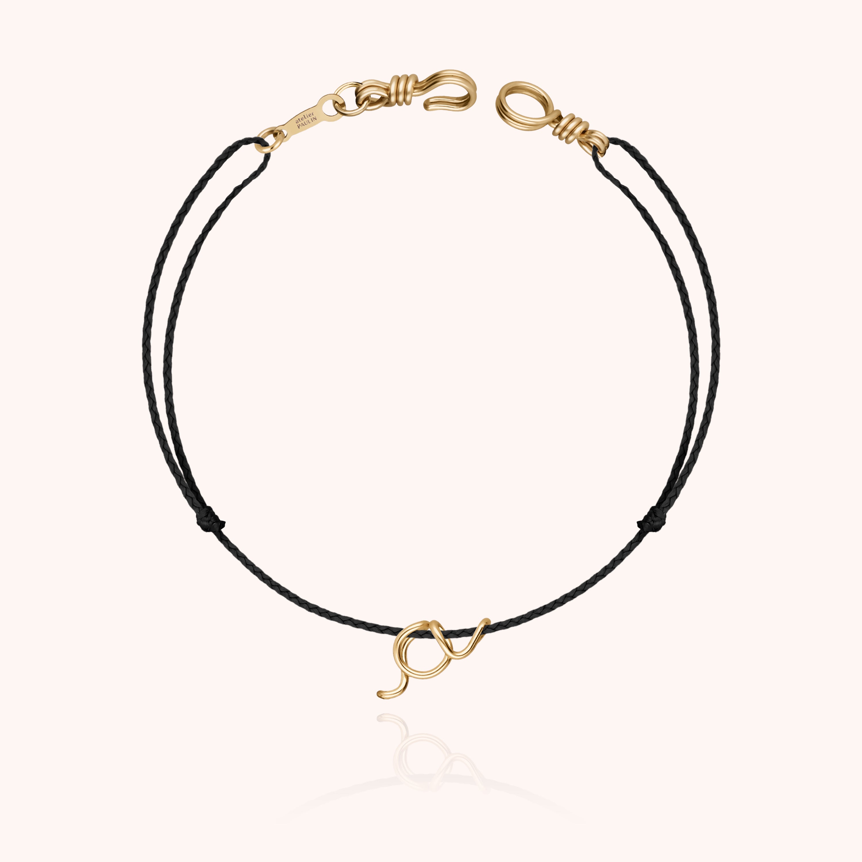 Bracelet Cordon Initiale Mini Attache moi — bijou artisanal bracelet livraison express