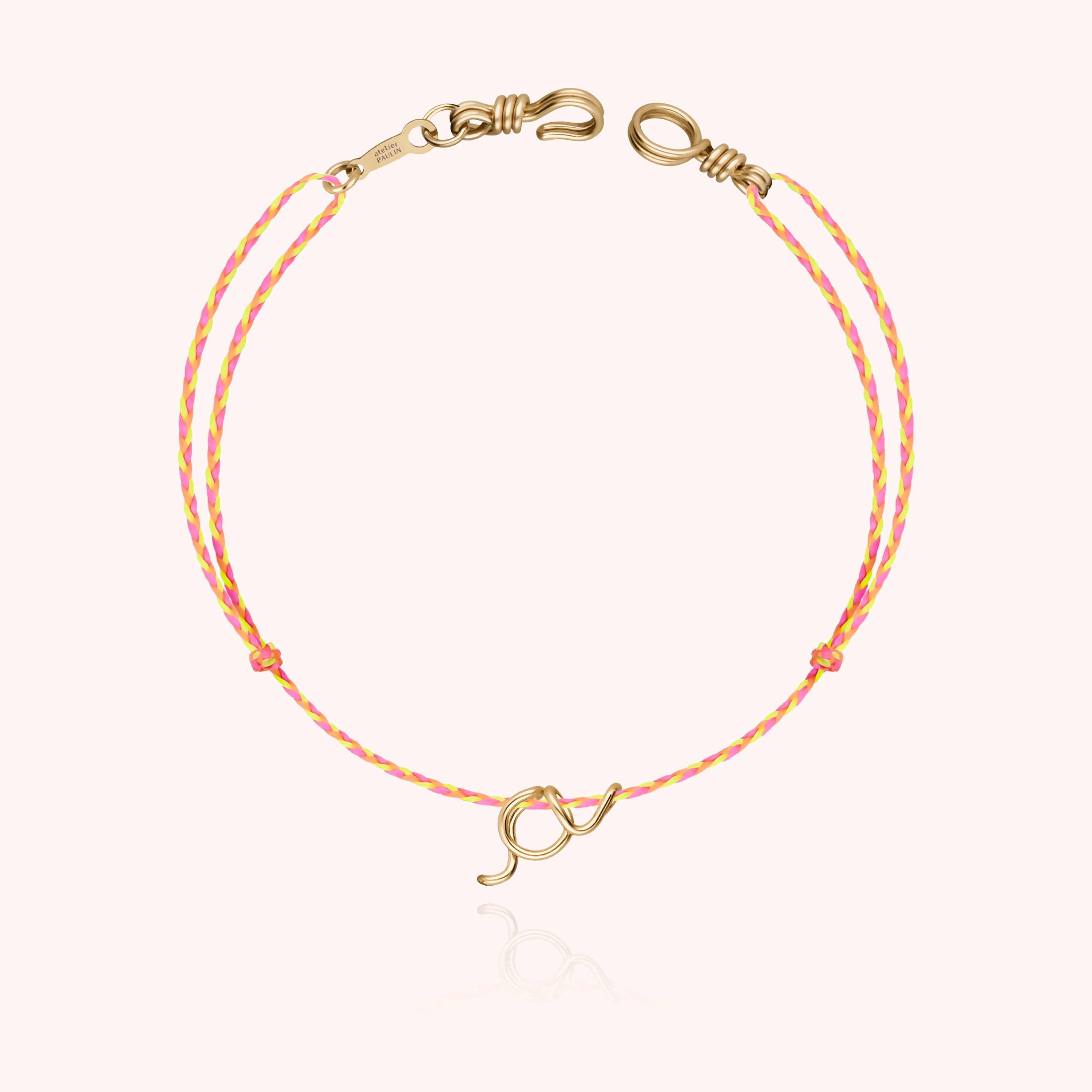 Bracelet Cordon Initiale Mini Attache moi - or jaune 750/1000