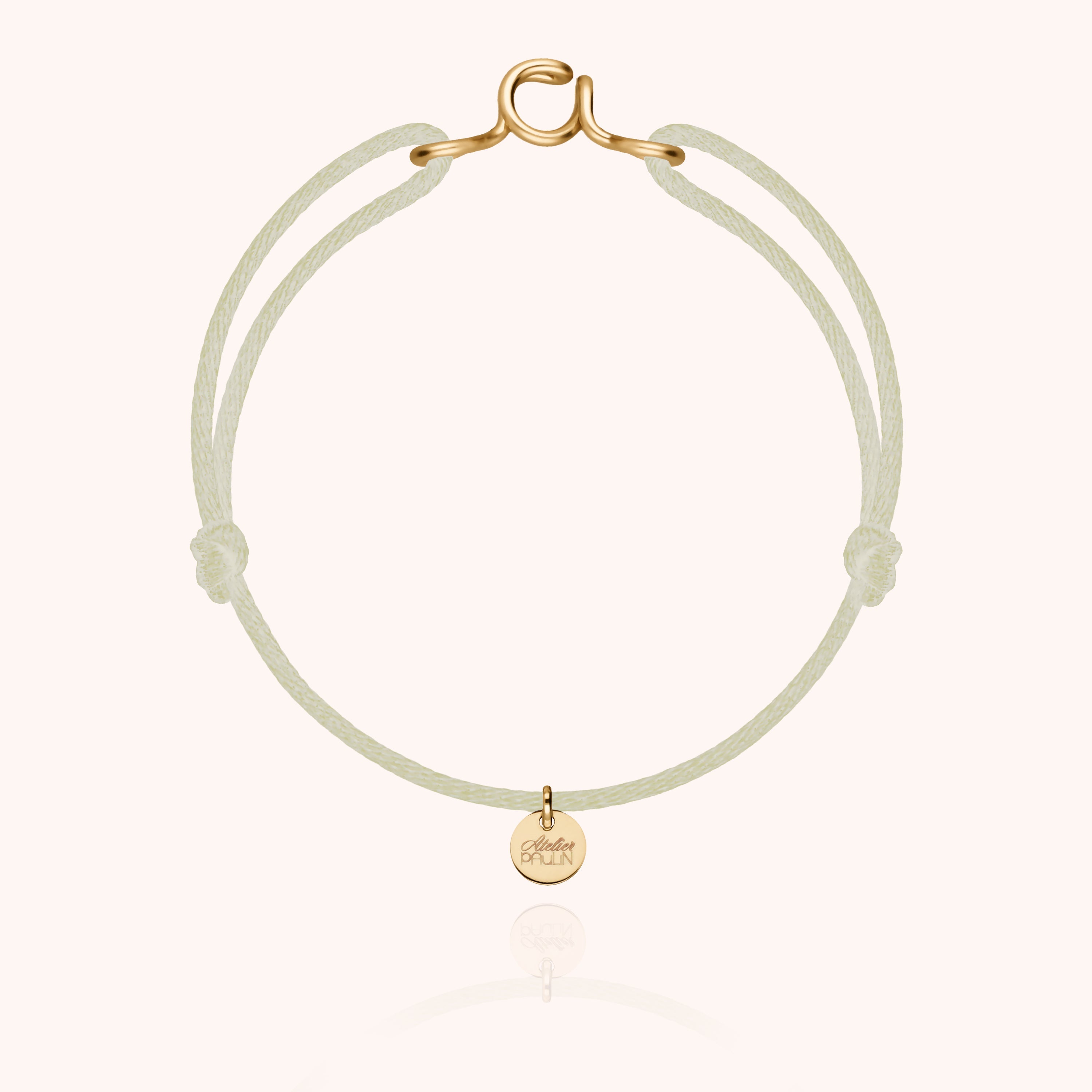 Bracelet Cordon Original Initiale en or jaune laminé — façonné à la main à Paris