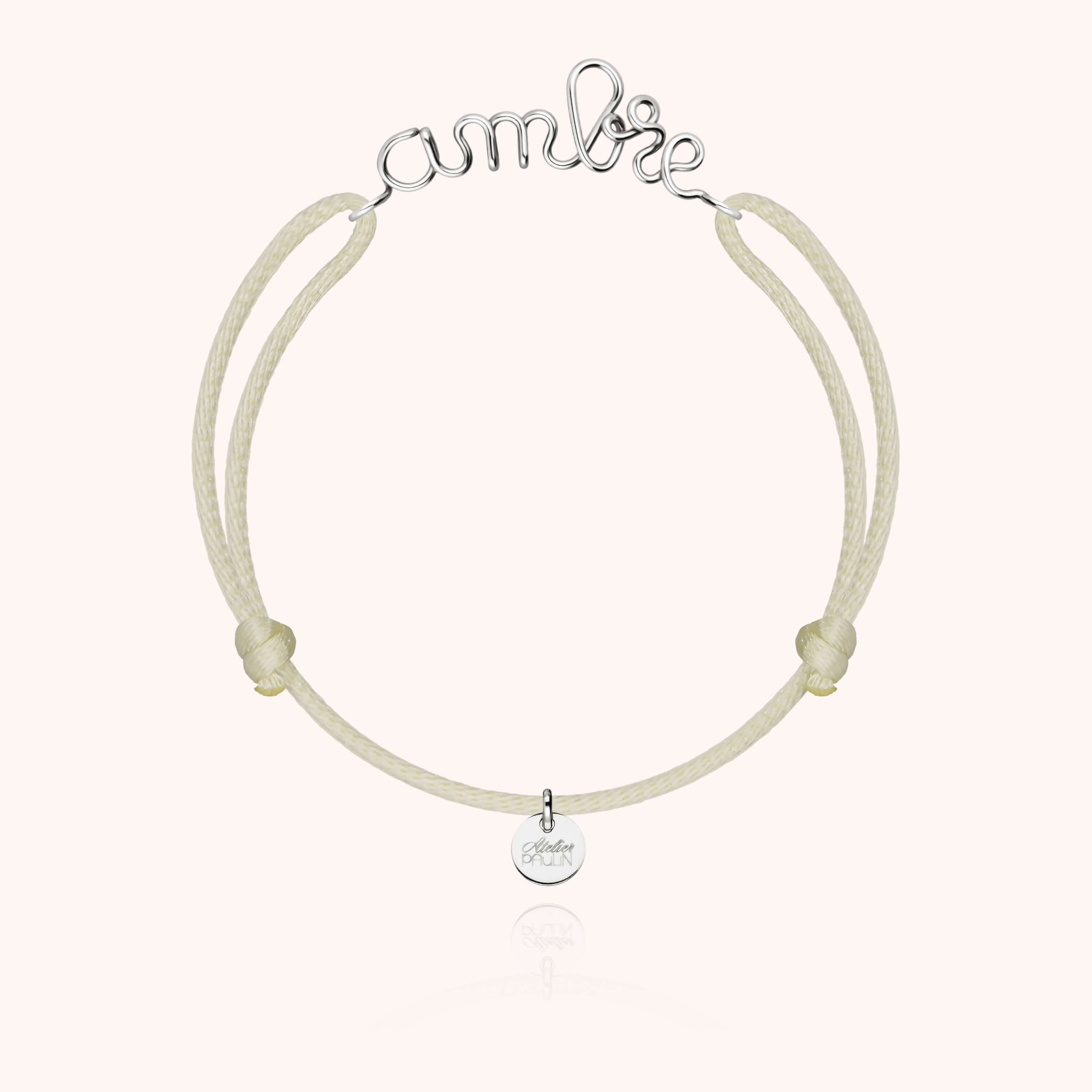 Bracelet Cordon Original Personnalisé — détail façonnage à la main, argent sterling 925