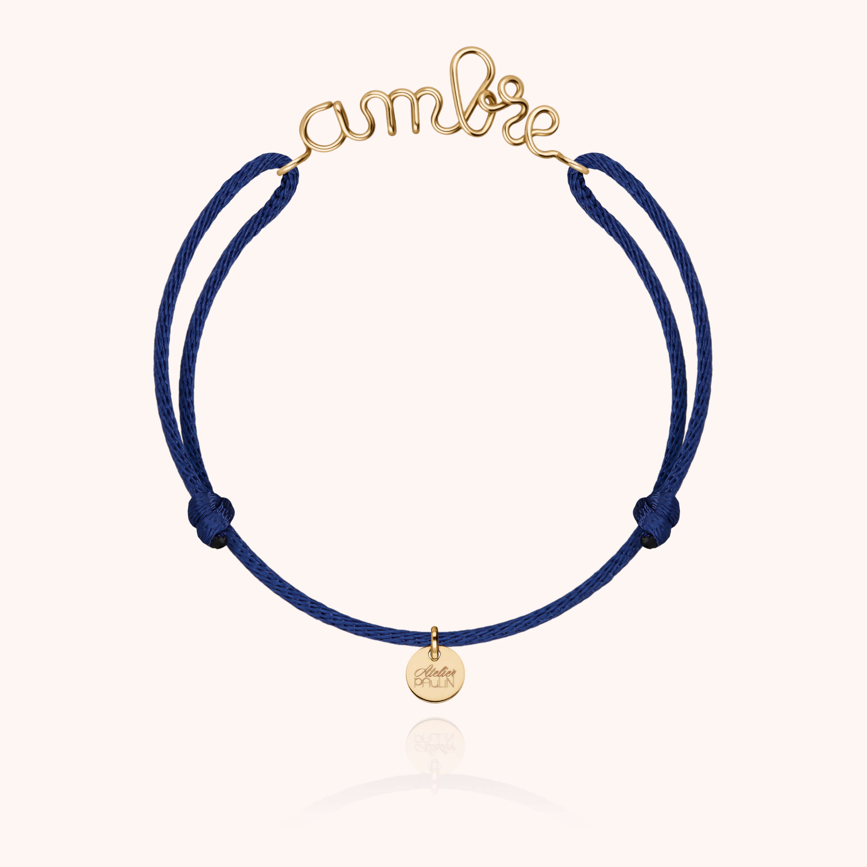 Bracelet Cordon Original Personnalisé en or jaune 18K — bijou artisanal fait main