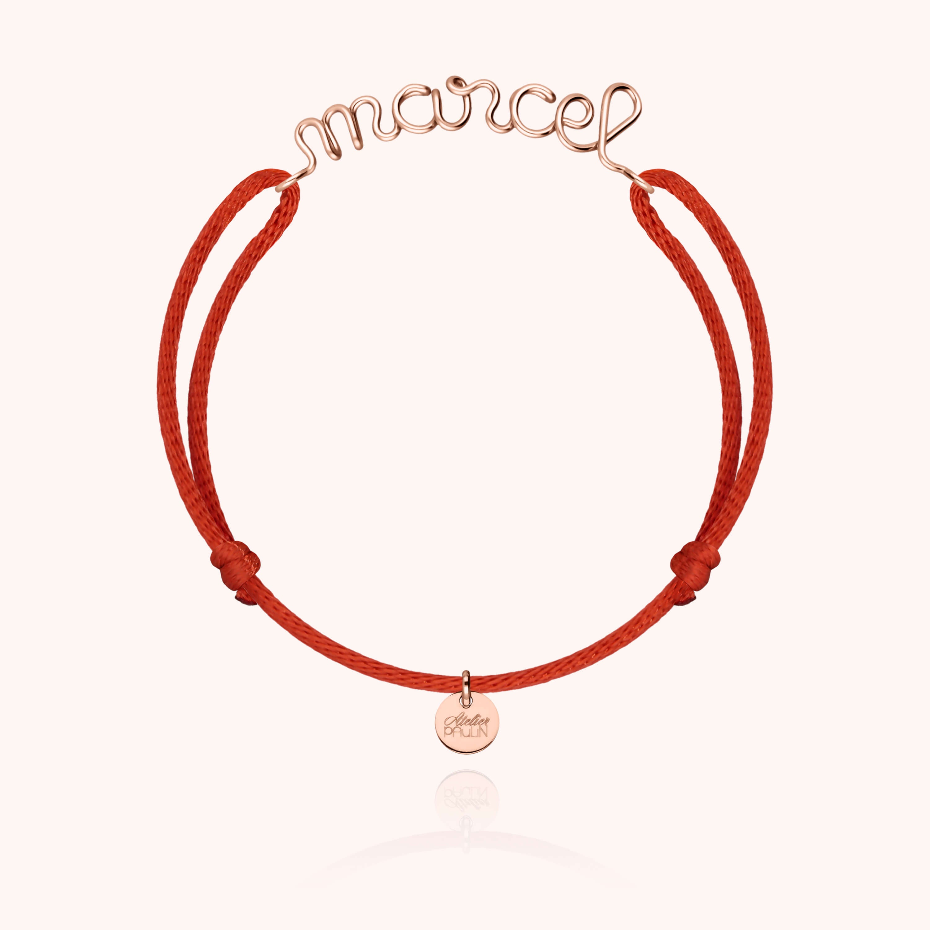 Bracelet Cordon Original Personnalisé - or rose 750/1000