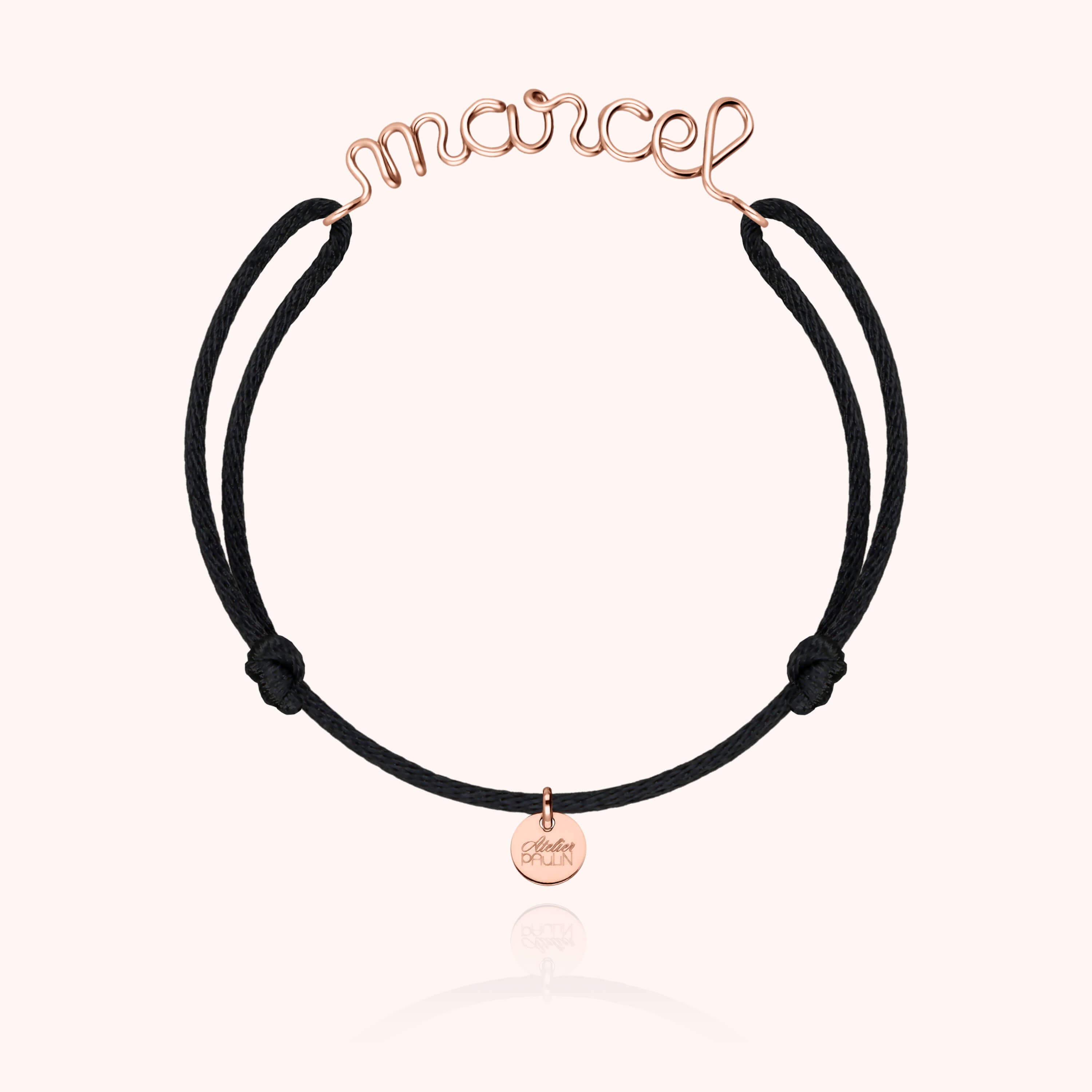 Bracelet Cordon Original Personnalisé - or rose 750/1000