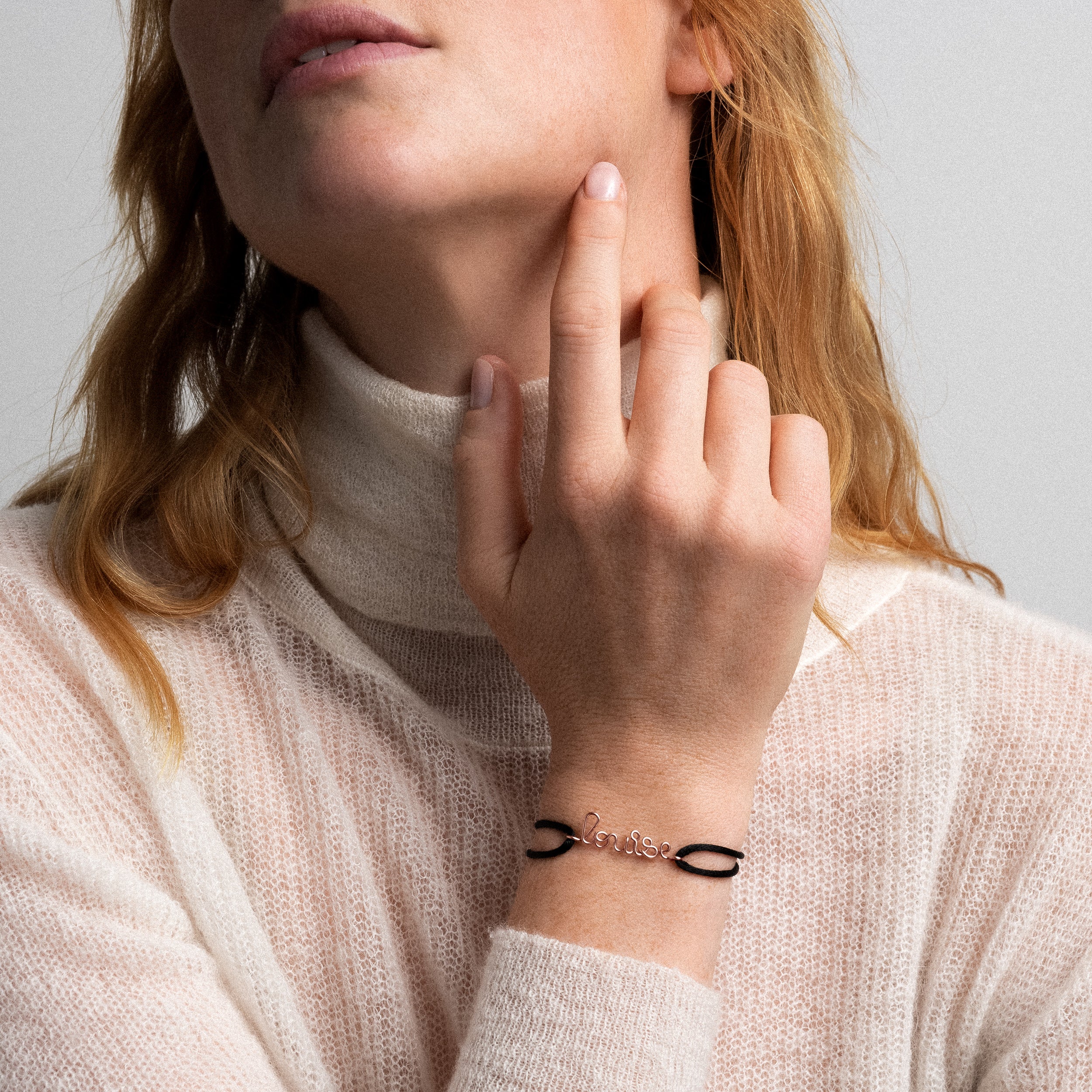 Bracelet Cordon Original Personnalisé - or rose 750/1000