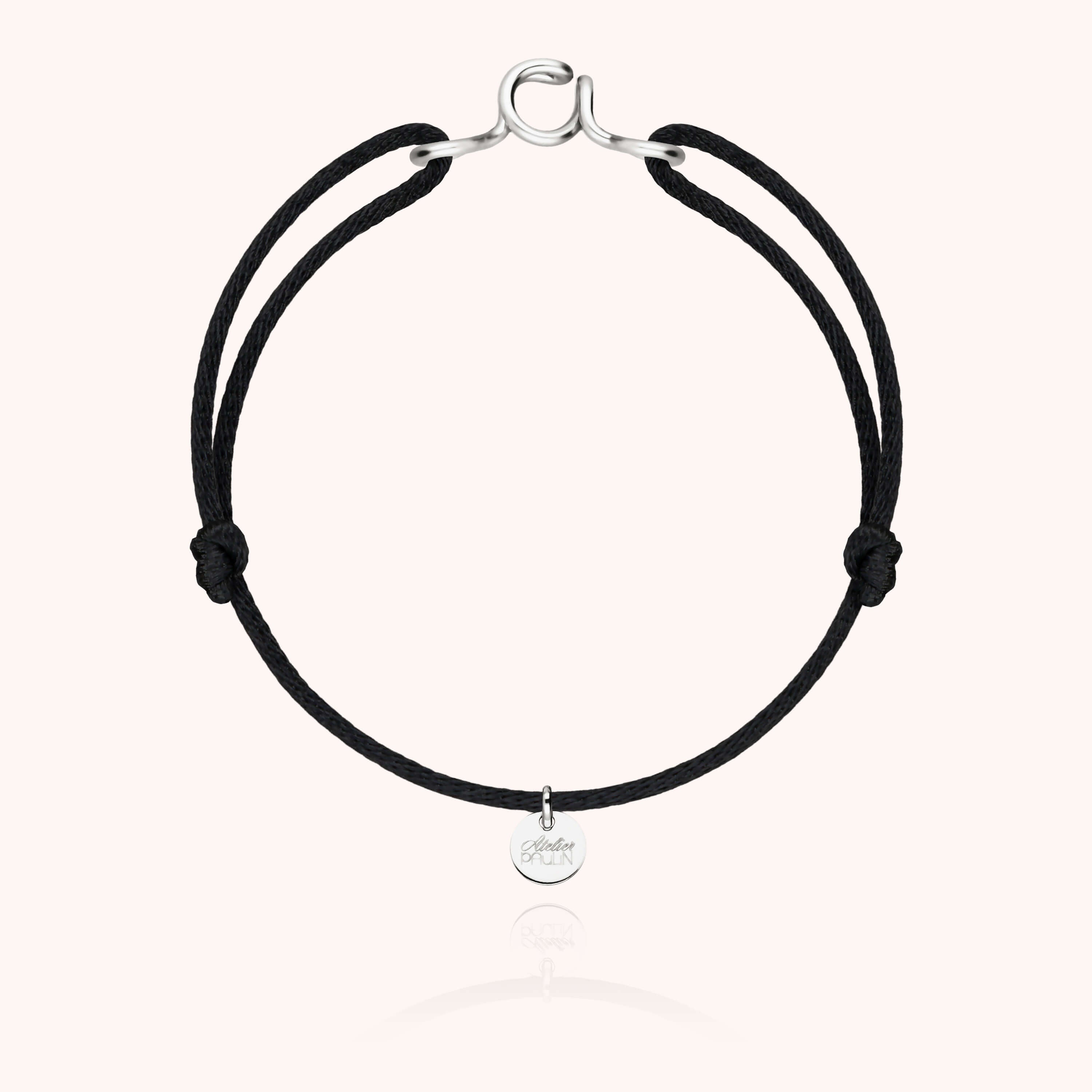 Détail façonnage prénom personnalisé bracelet cordon argent façonnage main sans soudure - argent sterling -