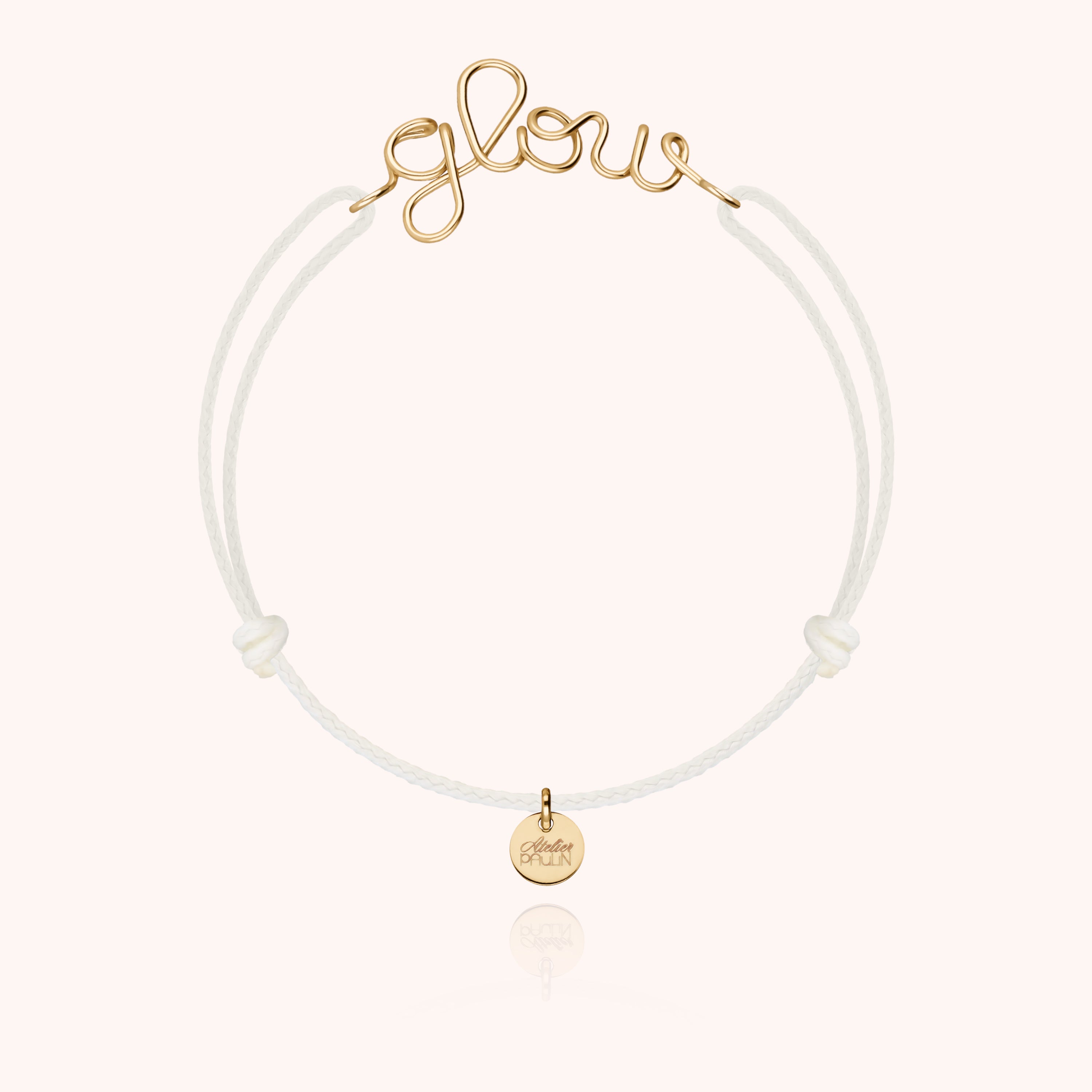 Phosphorescent Personalized Cord Bracelet - 14k yellow gold filled