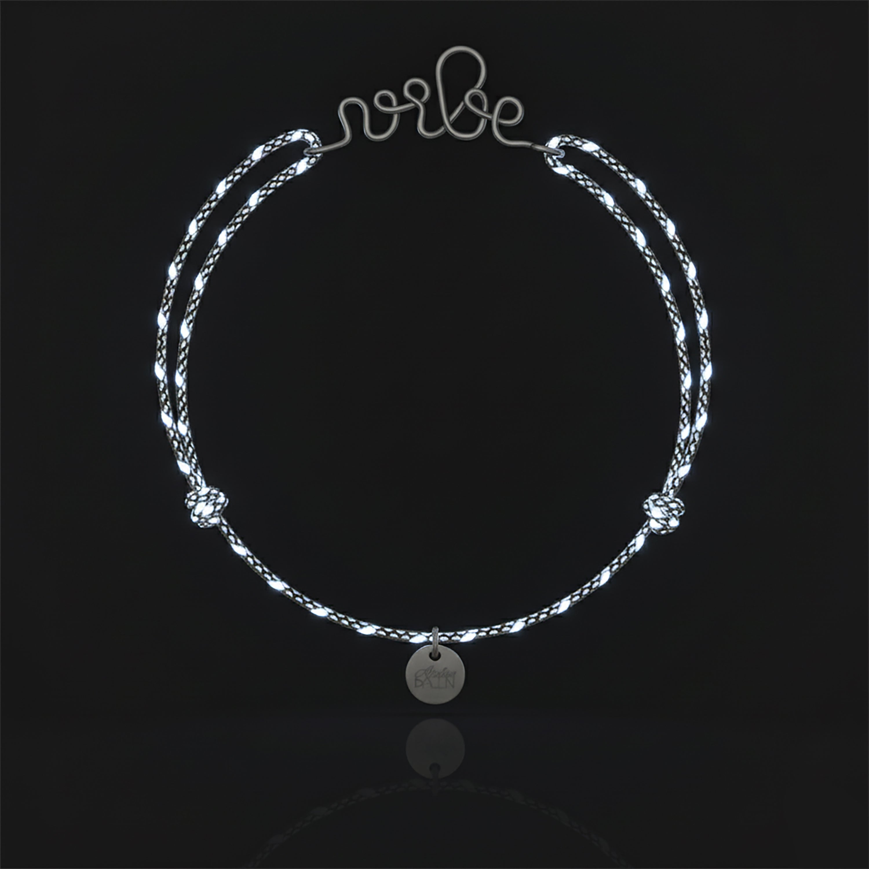 Bracelet Cordon Réfléchissant Personnalisé - argent