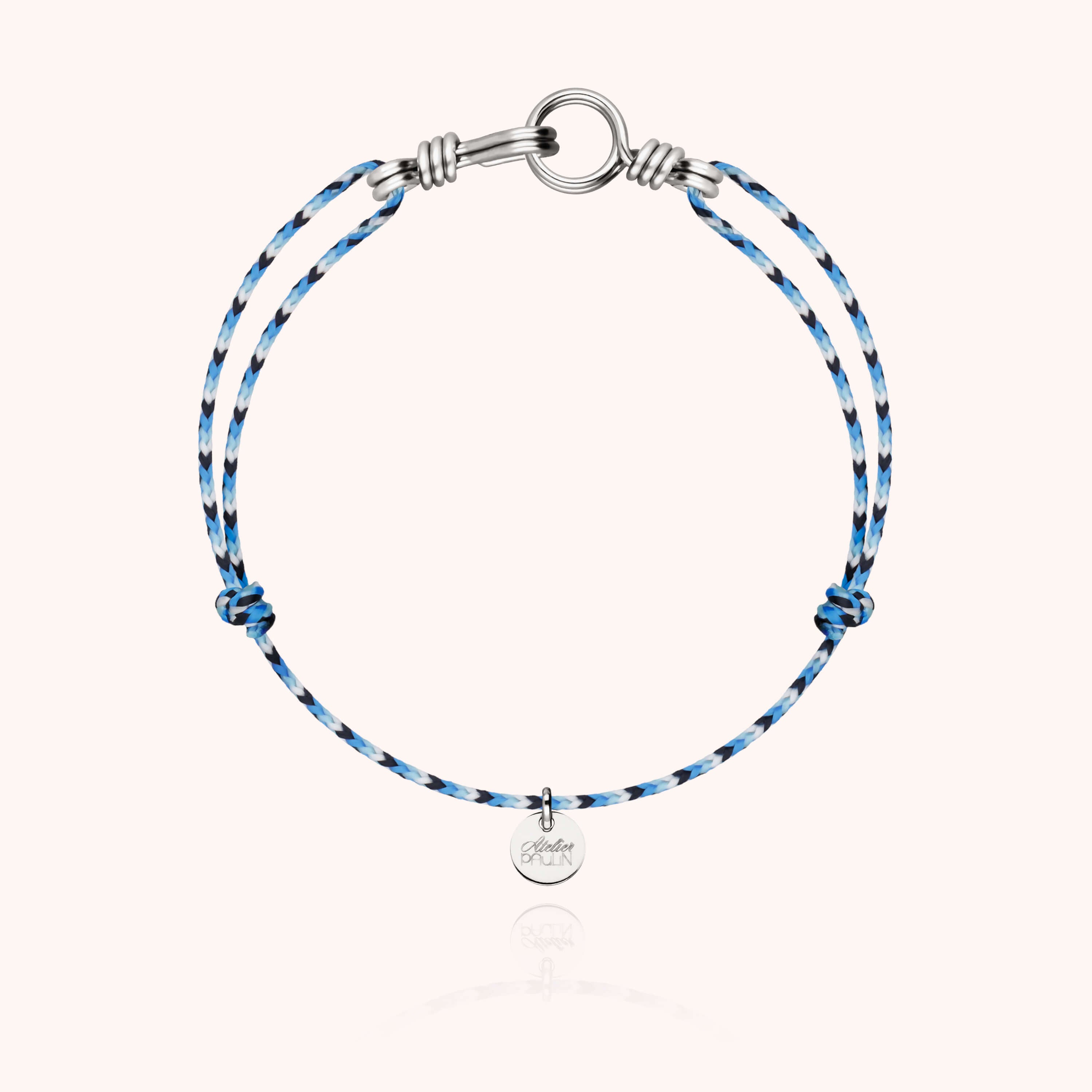 Bracelet cordon initiale argent 925 masculin discret Atelier Paulin - argent sterling - enfant