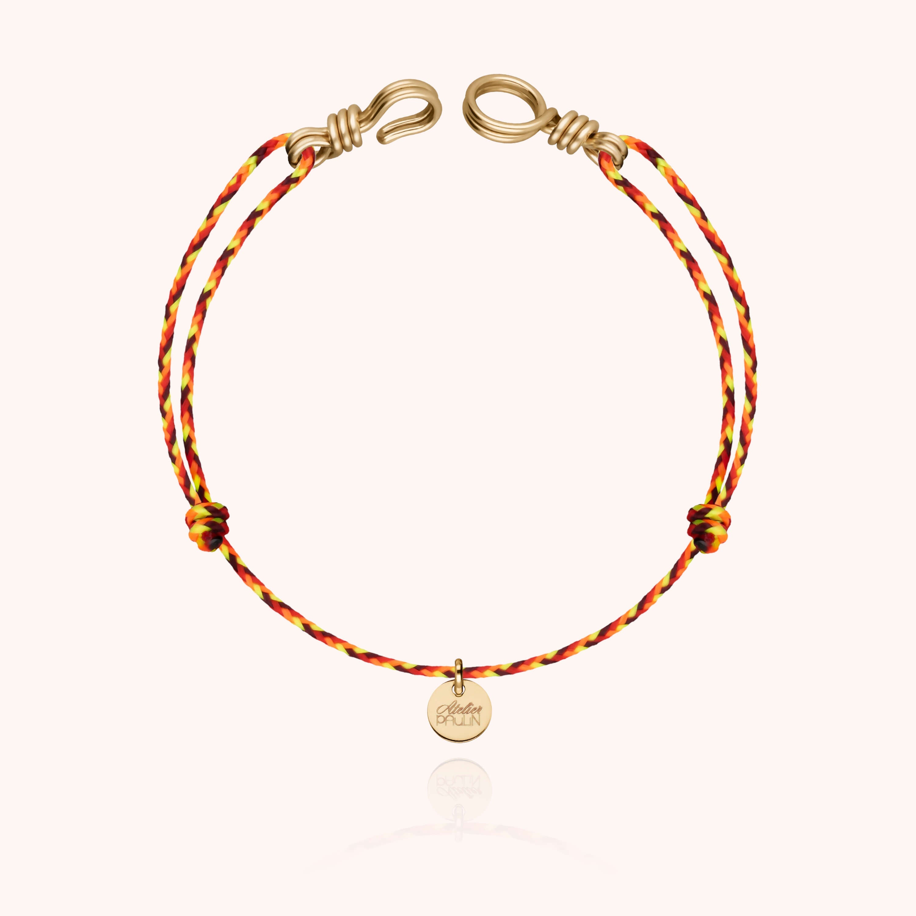 Bracelet Cordon Slim Knot Attache moi en or jaune laminé — bijou durable garanti à vie