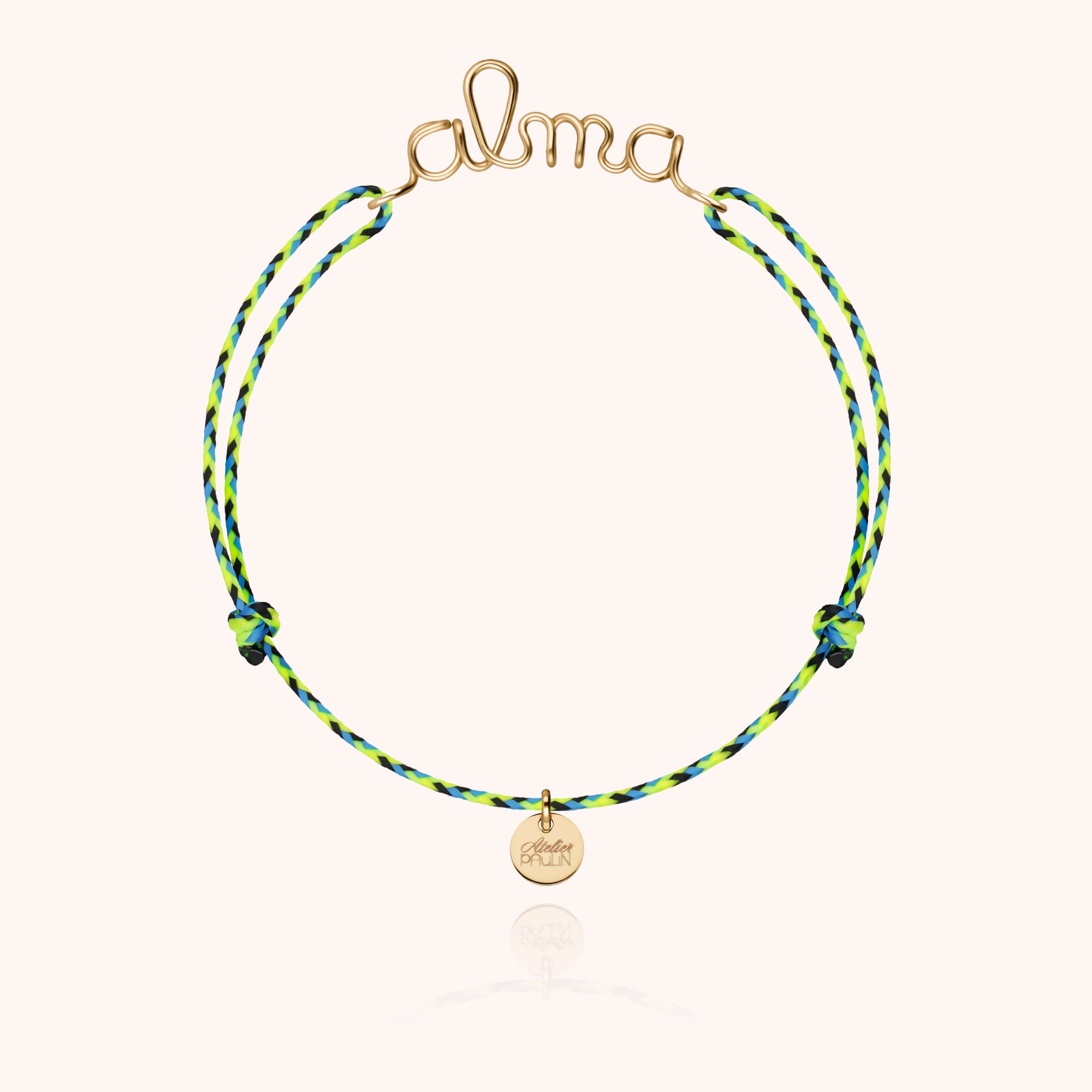 Bracelet cordon initiale quotidien Atelier Paulin - or jaune 750/1000 - enfant