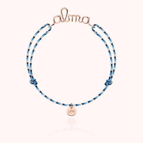 alternate image of Slim Knot Personalized Cord Bracelet - 18k rose gold