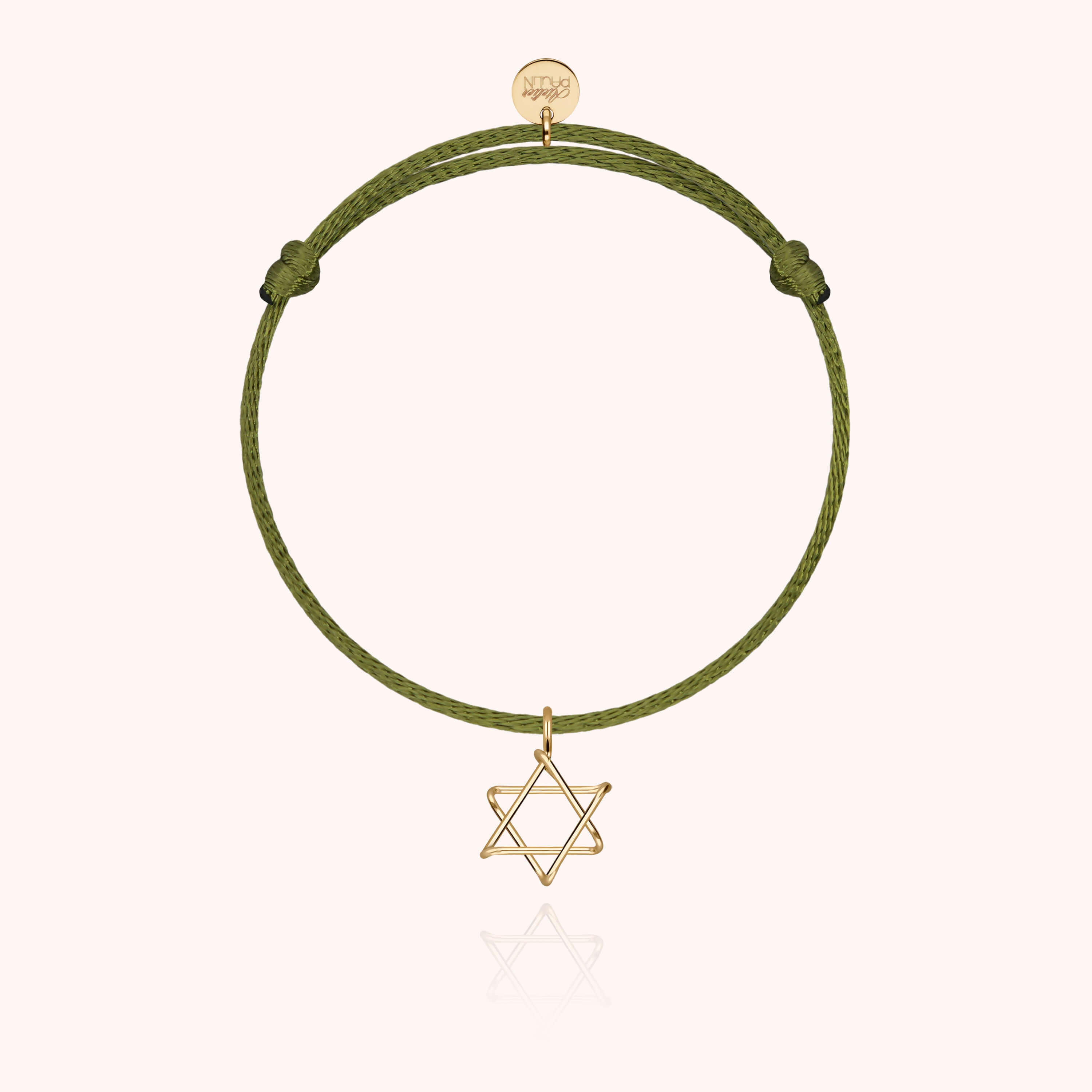 Bracelet Cordon Charms Symbolic Étoile de David - or jaune 750/1000