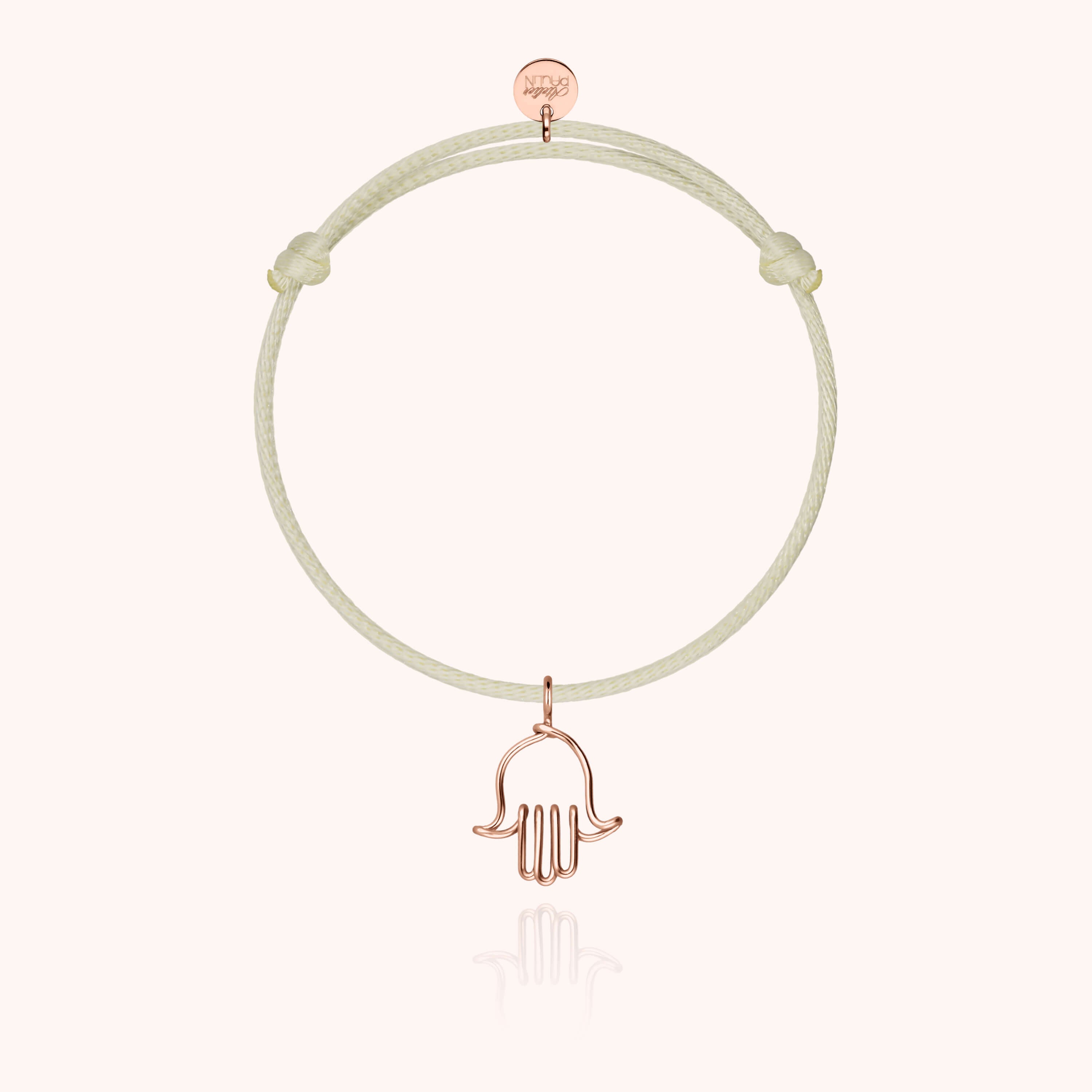 Bracelet Cordon Charms Symbolic Main de Fatma - or rose laminé