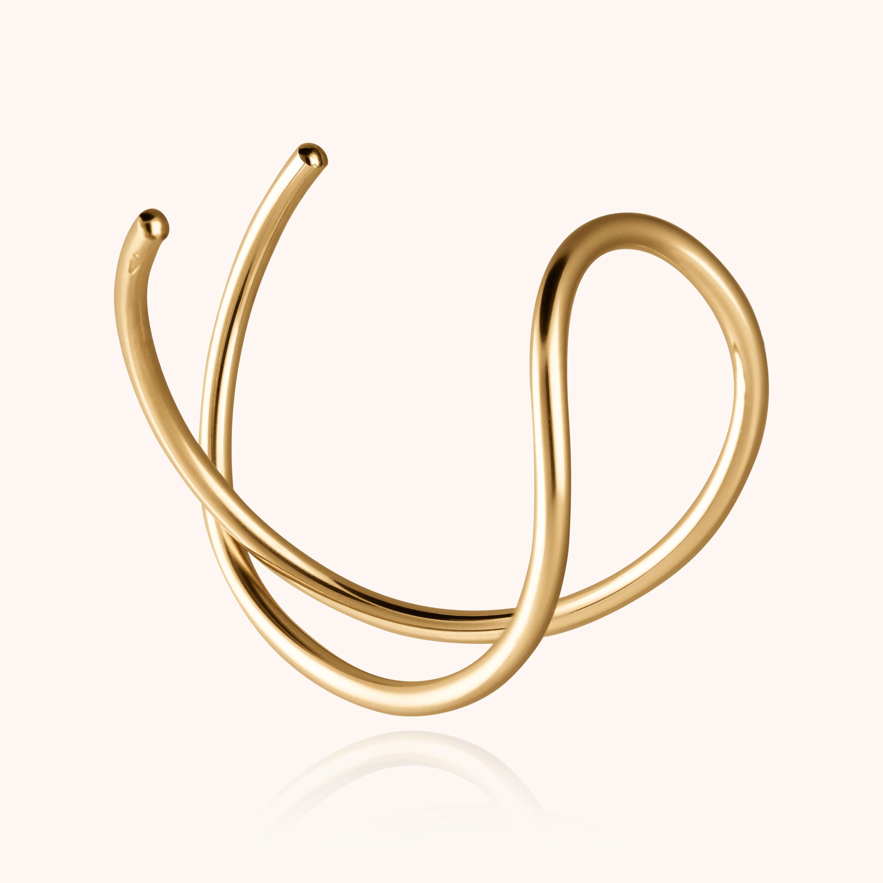 Bracelet Manchette Outline Lettre L en or jaune laminé — bijou fait main Atelier Paulin