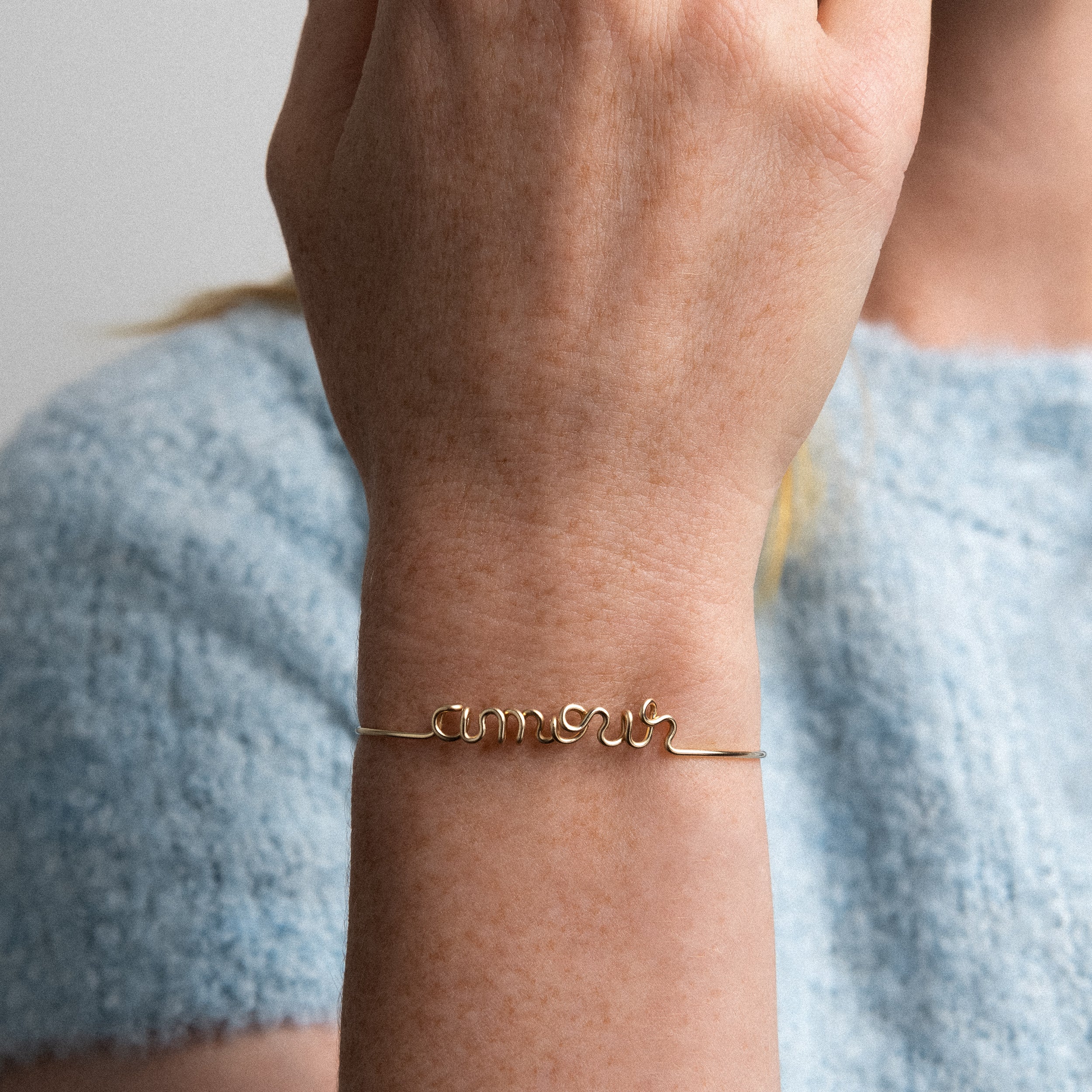 Bracelet Original Amour - or jaune laminé