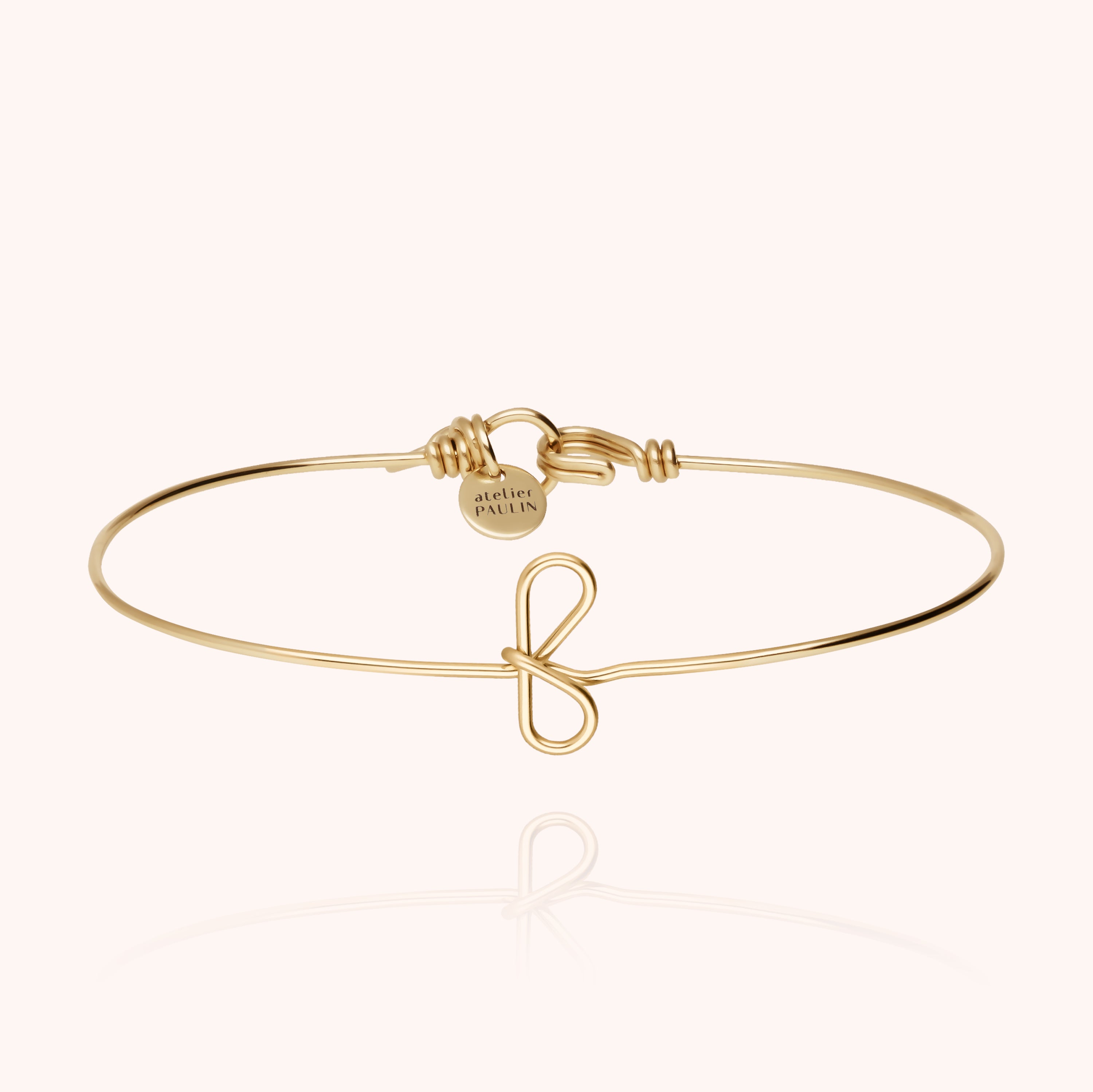 Bracelet Jonc Original Initiale en or jaune laminé — expédition sécurisée Paris