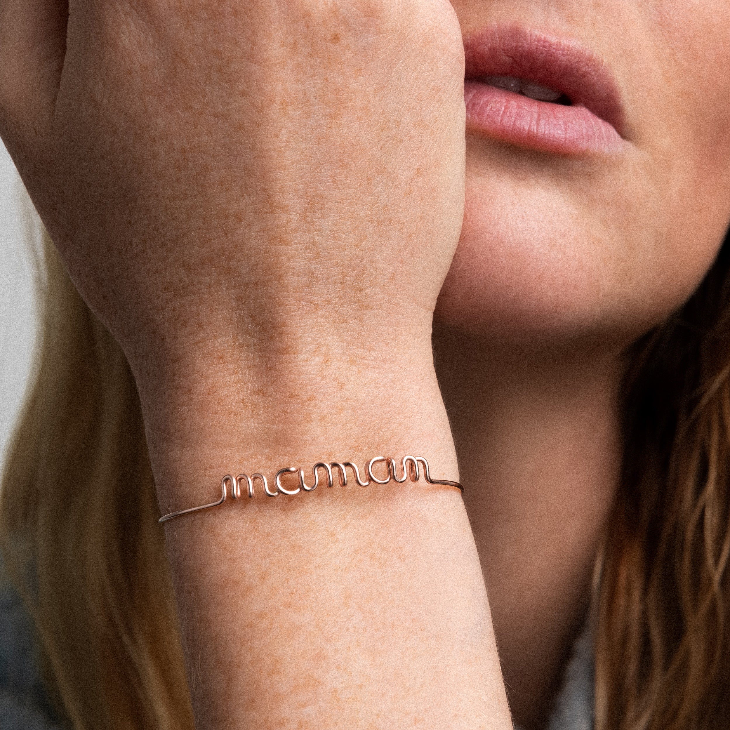 Bracelet Original Maman - or rose laminé