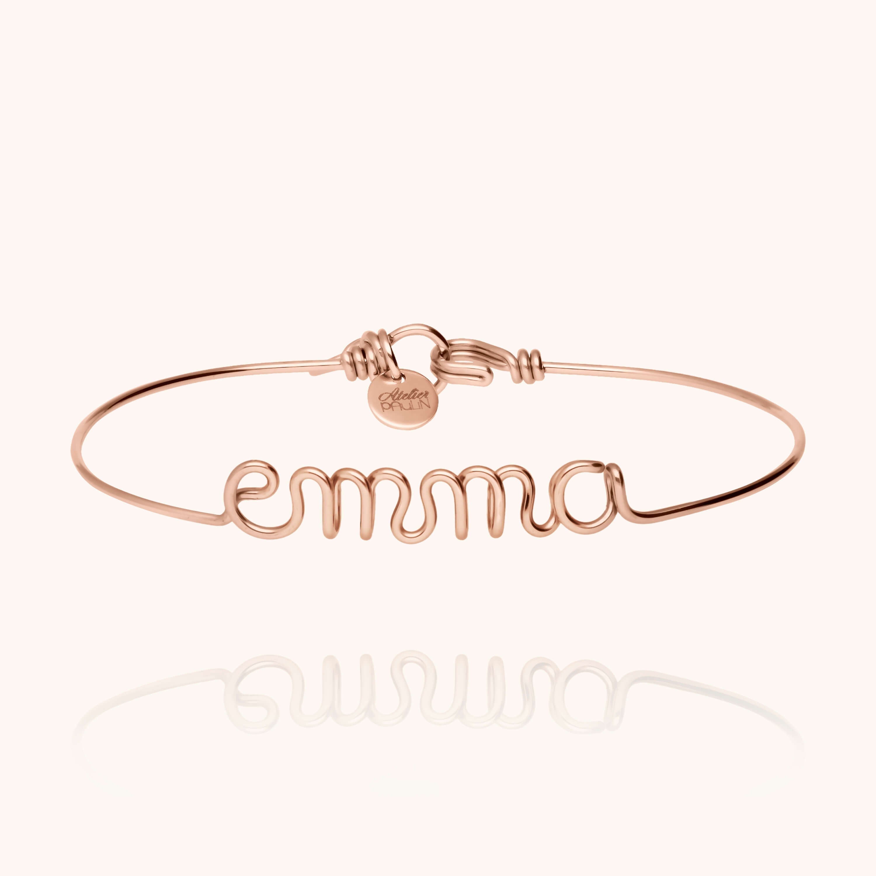 Bracelet Original Personnalisé en or rose laminé — bijou artisanal fait main