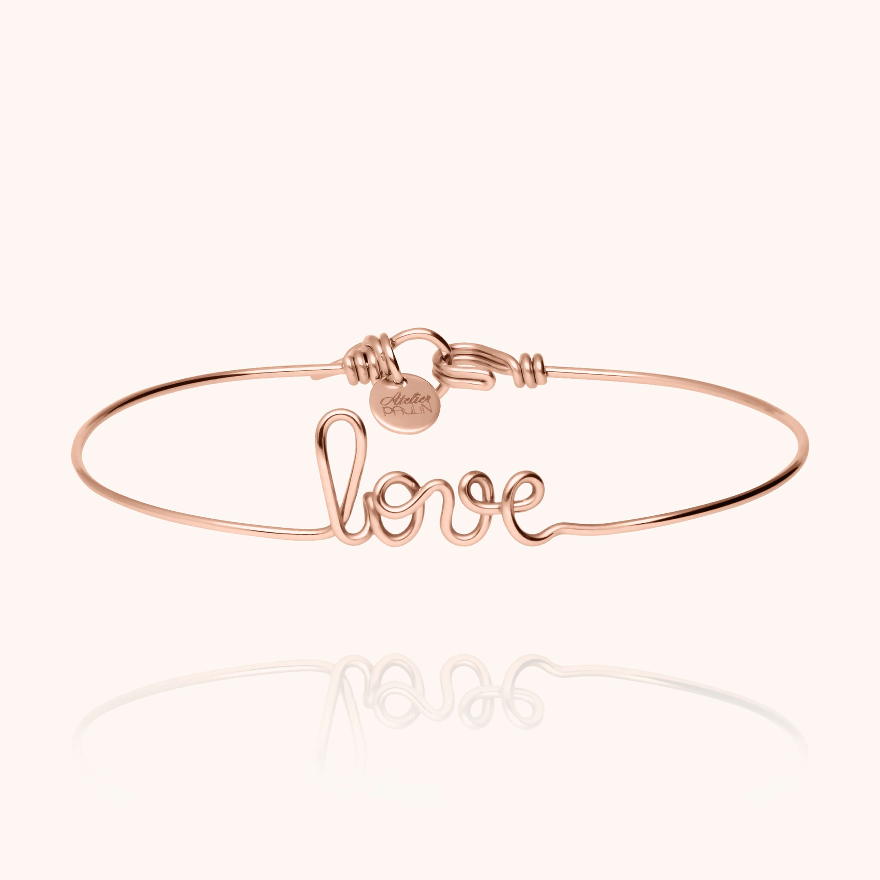 Bracelet Original Love en or rose laminé — bijou fait main Atelier Paulin