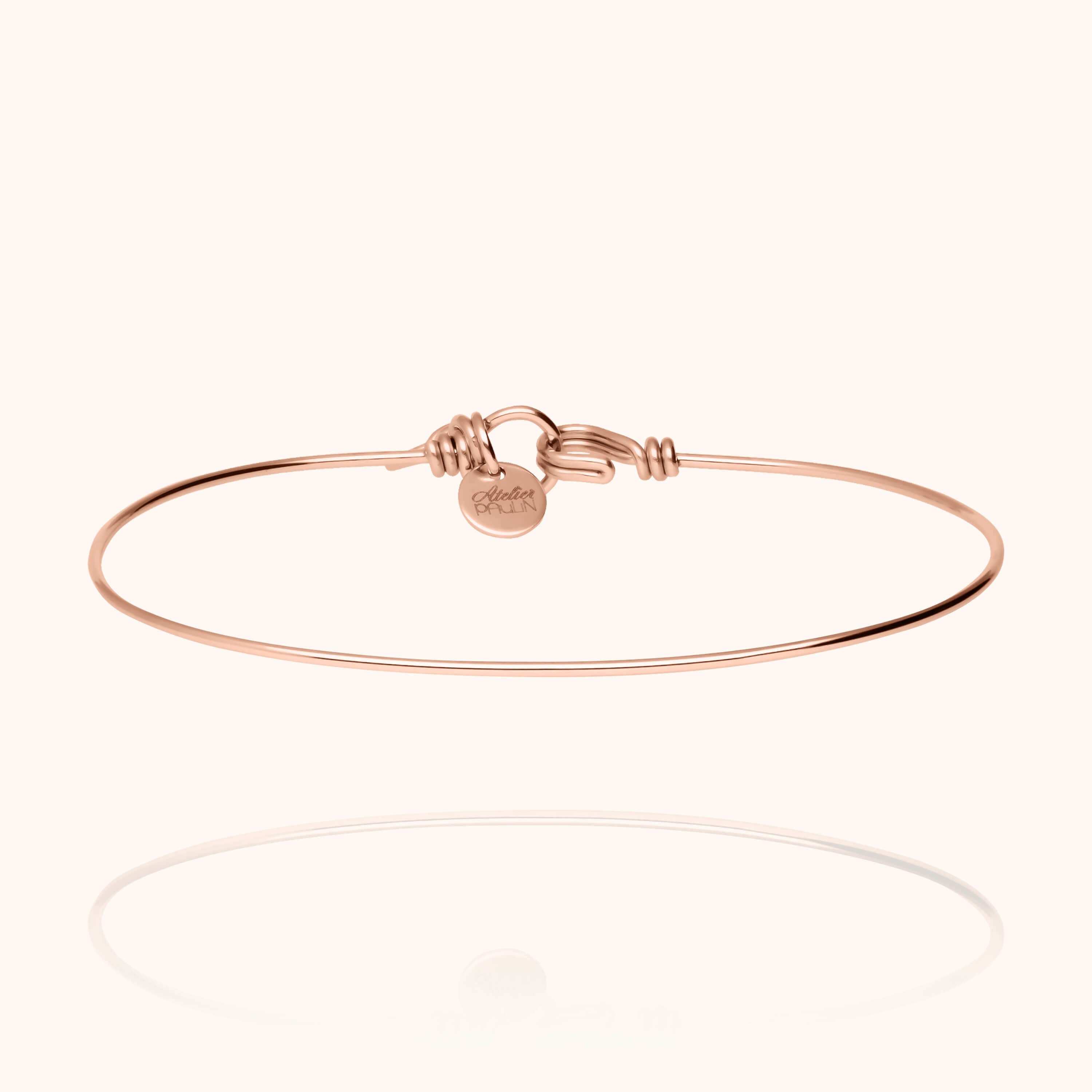 Bracelet Nude Pure en or rose laminé — façonné à la main à Paris