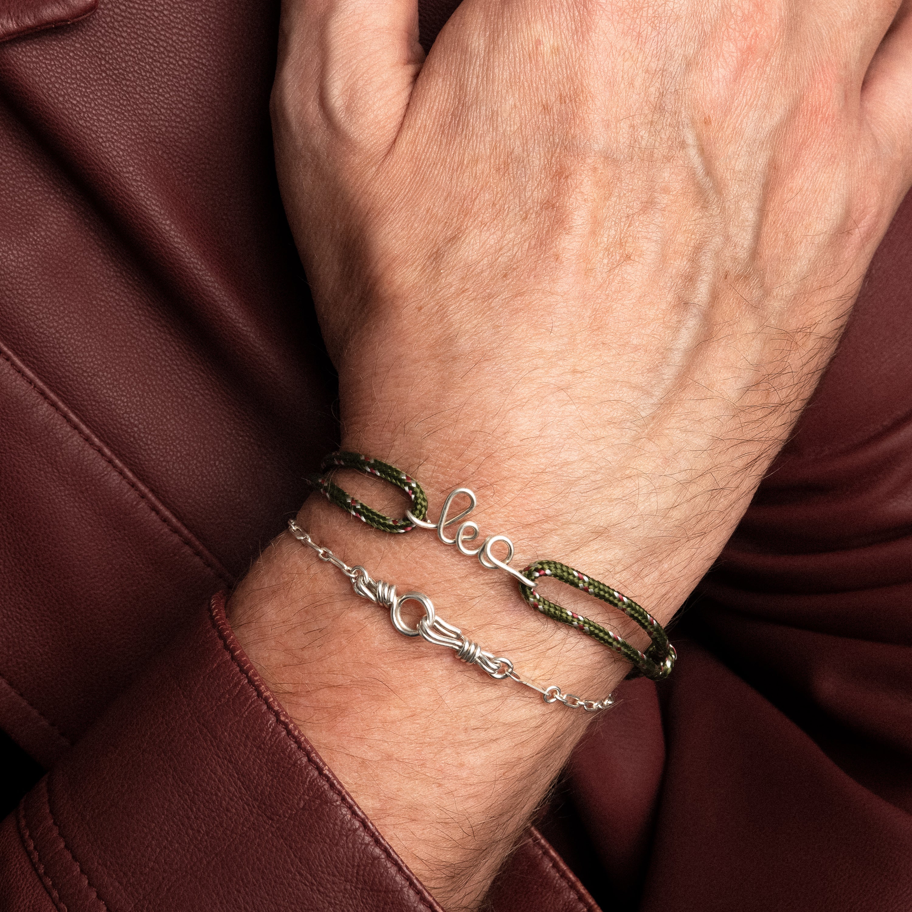 Bracelet Cordon Knot Personnalisé Homme - argent