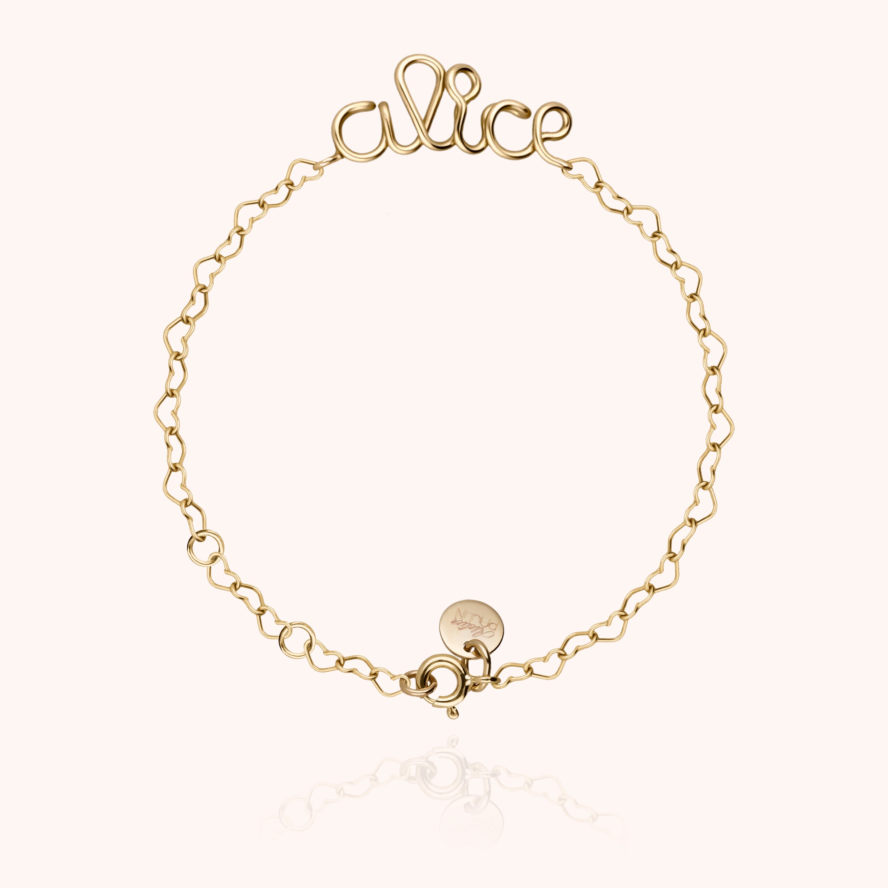 Bracelet Richelieu Chaîne Cœur Personnalisé — façonné à la main à Paris