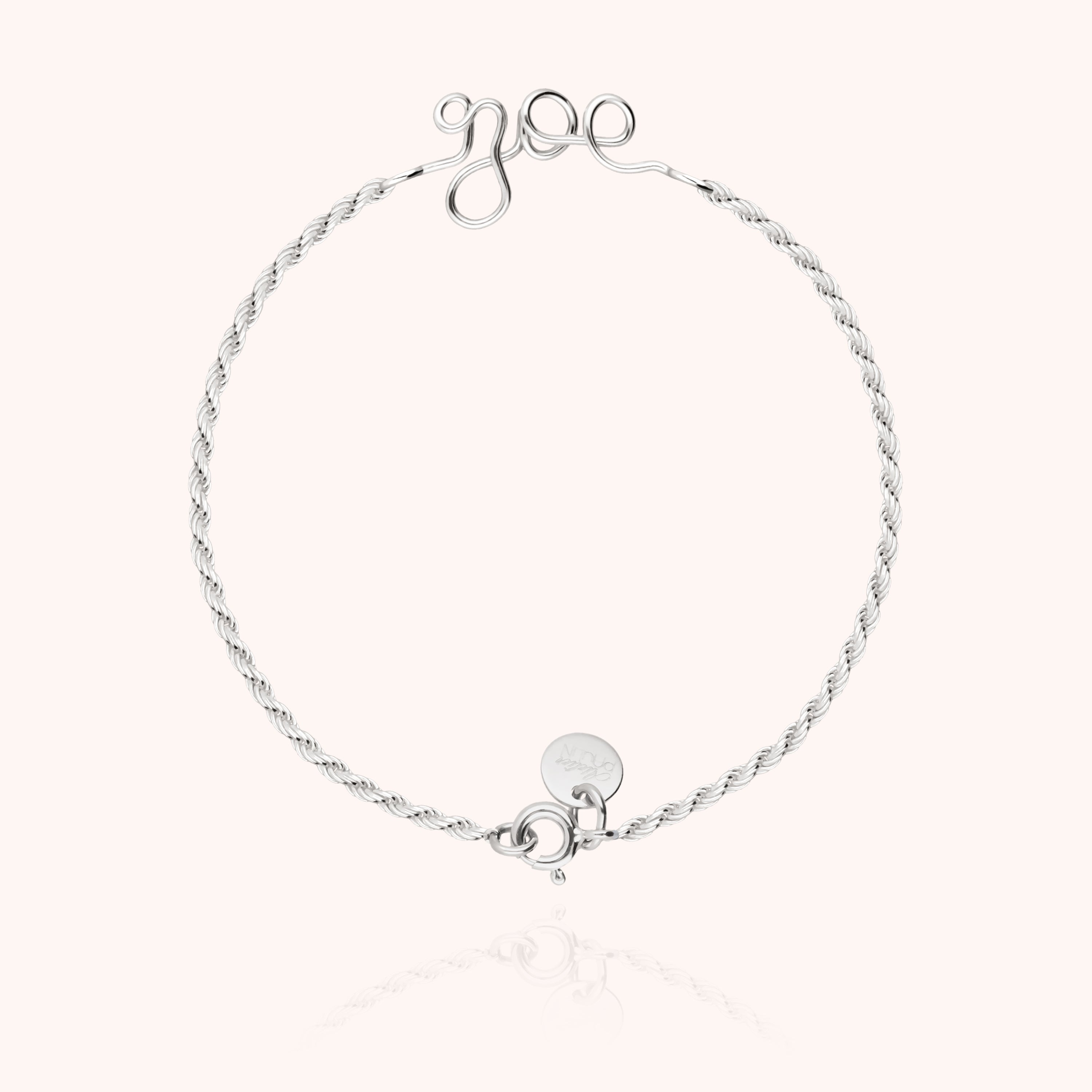 Bracelet Richelieu Chaîne Rope Personnalisé - argent initiale argent 925 Atelier Paulin