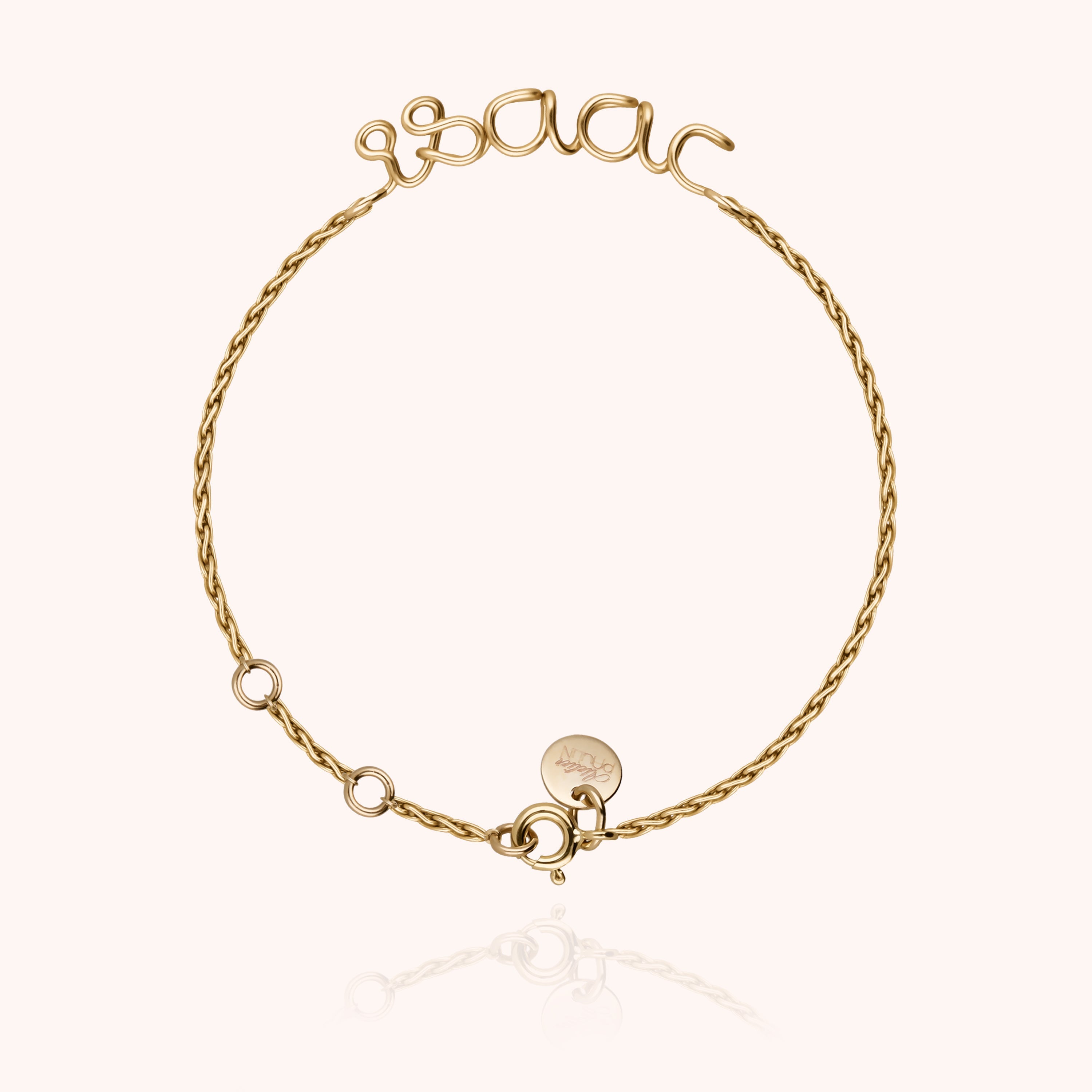 Bracelet Richelieu Chaîne Rope Personnalisé en or jaune laminé — bijou artisanal fait main