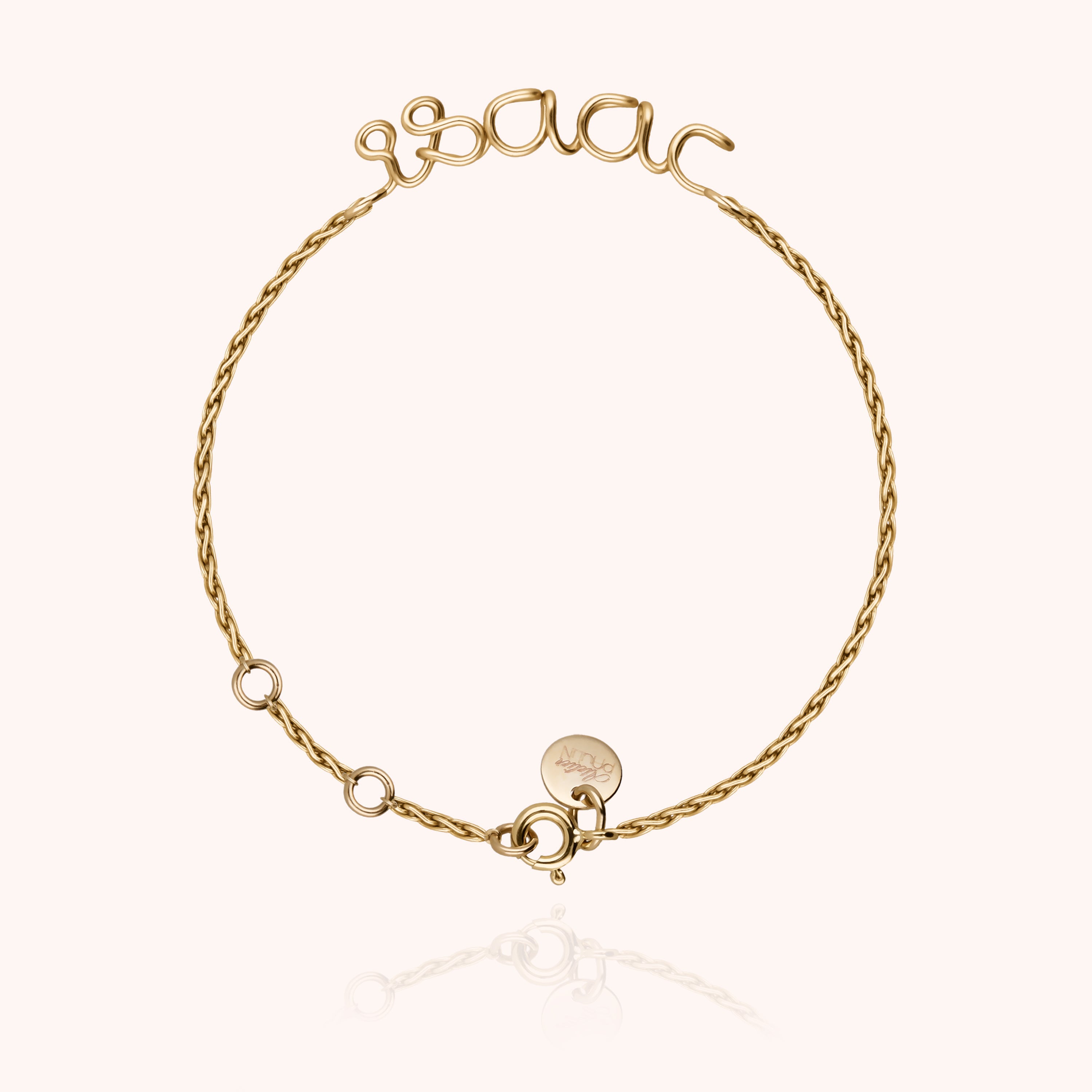 Bracelet Richelieu Chaîne Rope Personnalisé en or jaune laminé — bijou artisanal fait main