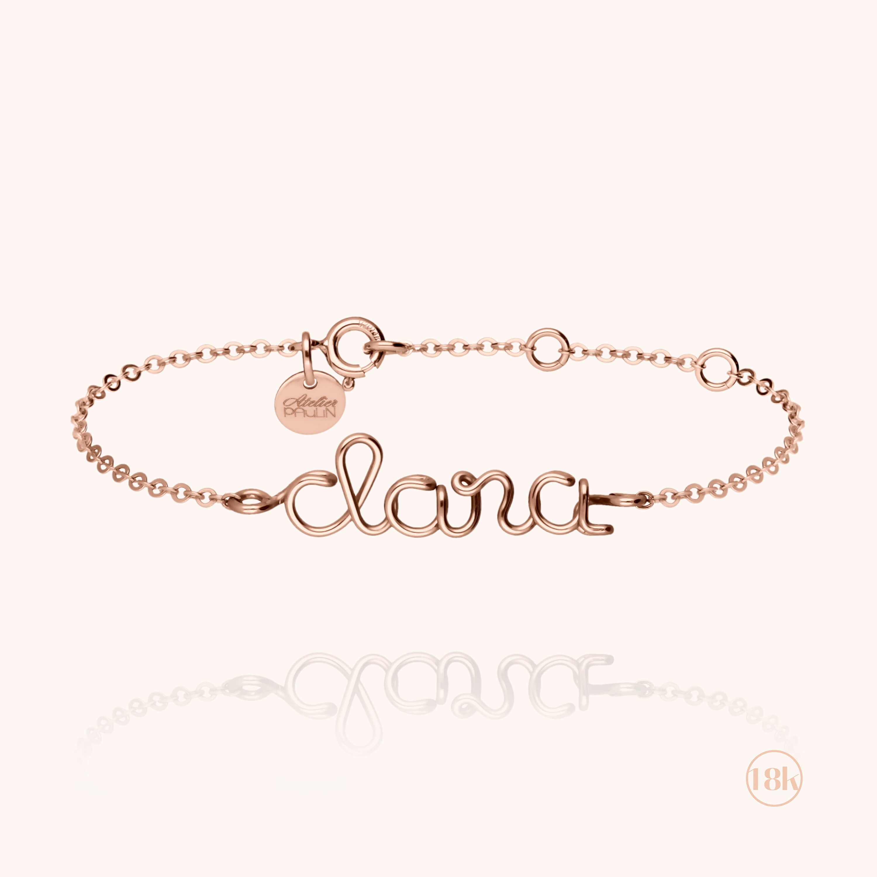 Bracelet Richelieu Personnalisé en or rose 18K — bijou fait main Atelier Paulin
