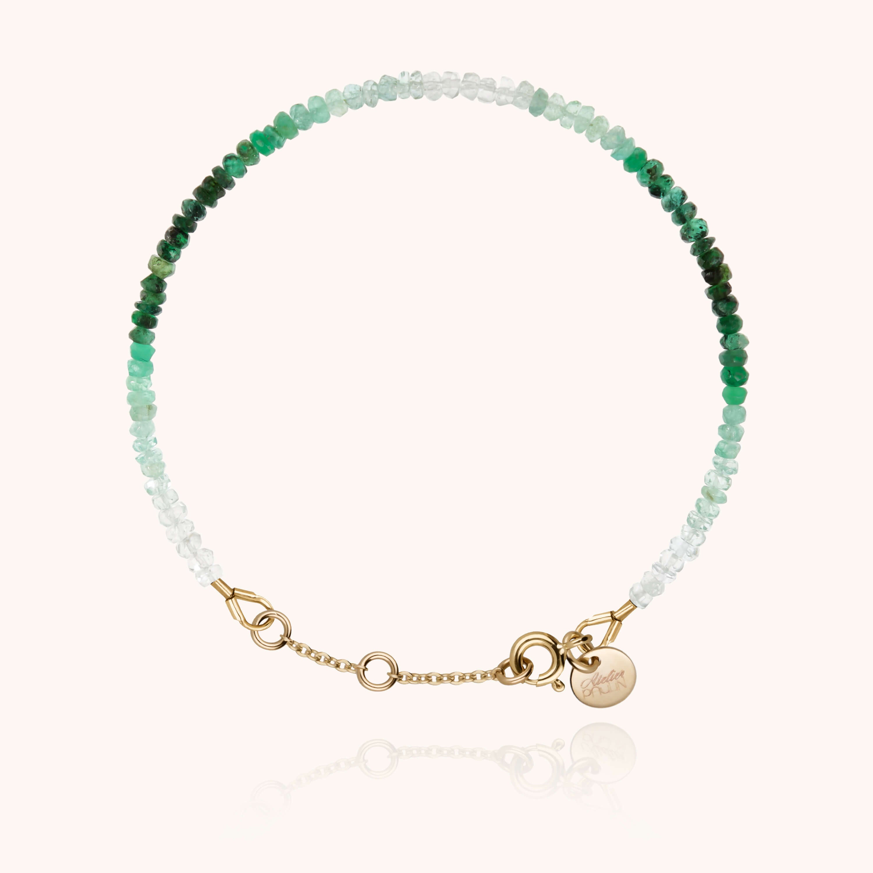 Bracelet Rivière - émeraude — bijou artisanal fait main