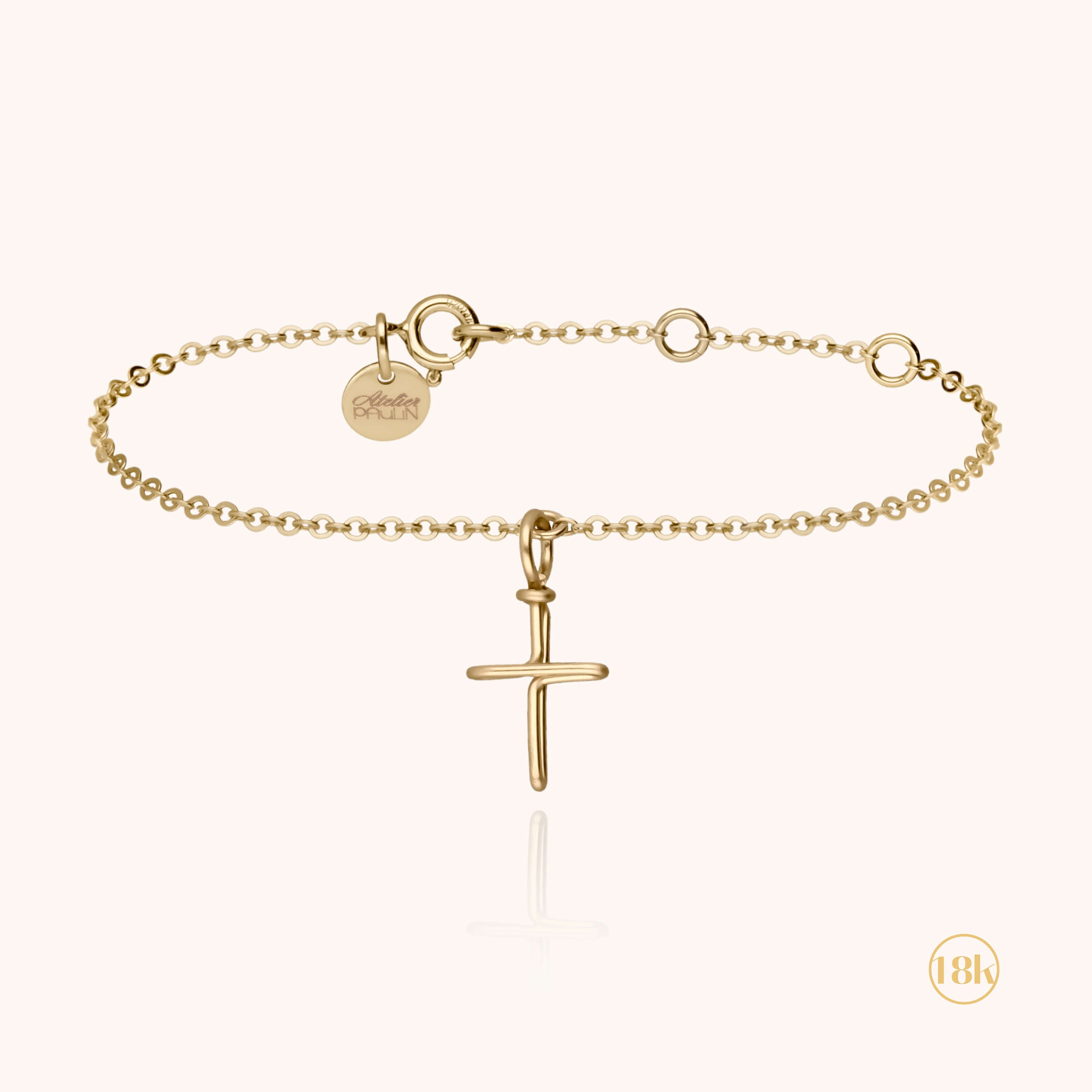 Bracelet Symbolic Charms Croix - or jaune 750/1000
