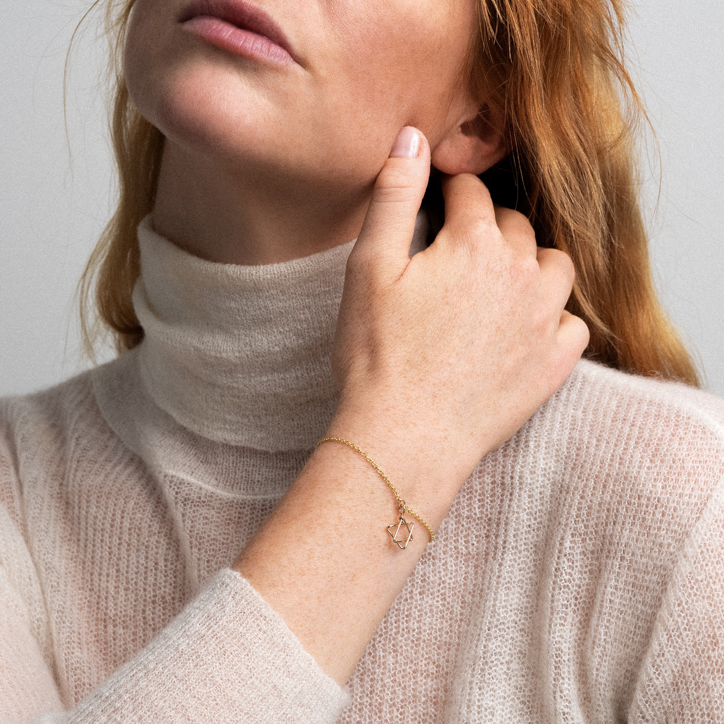 Star of David Symbolic Charms Bracelet - 14k yellow gold filled