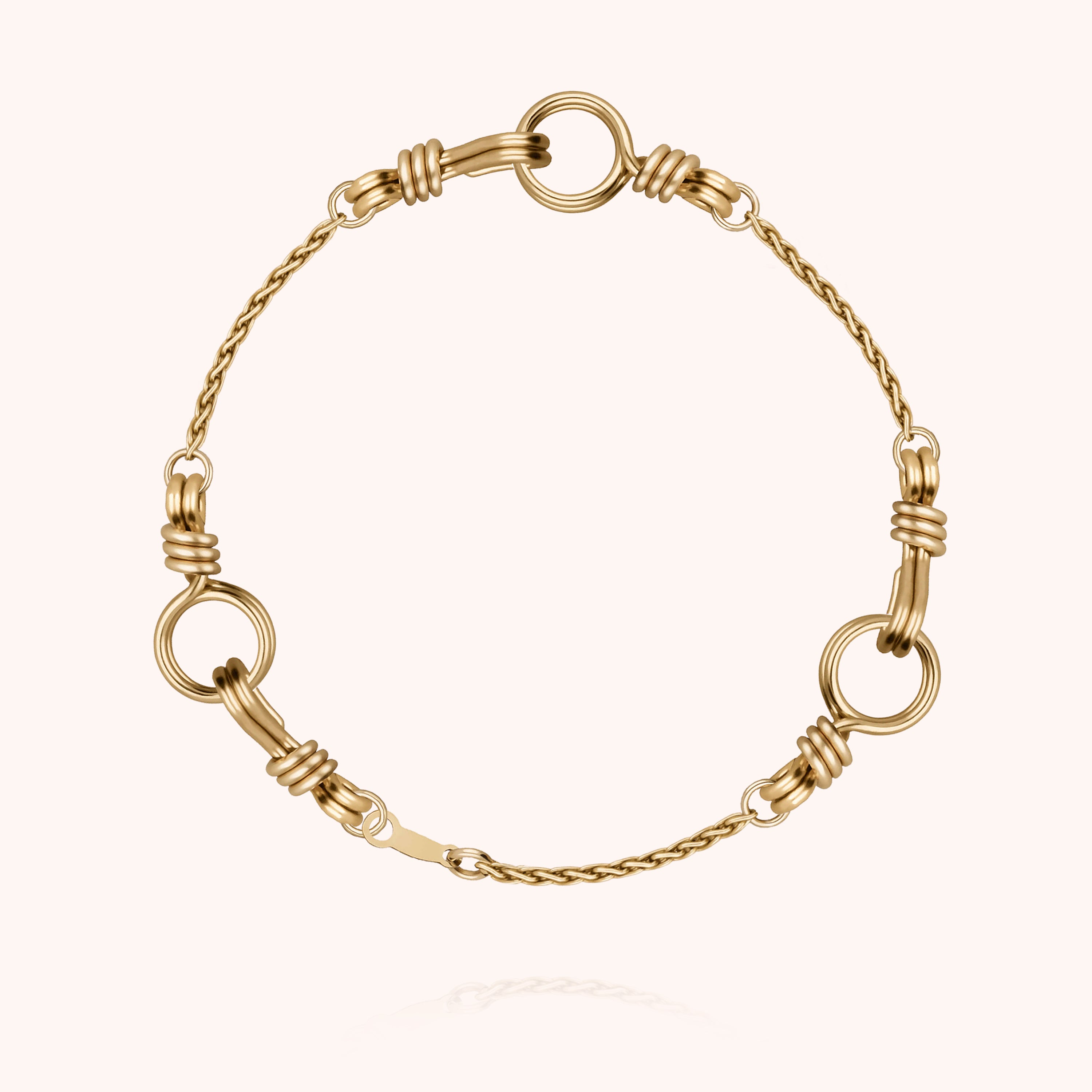 Bracelet Tercet Attache moi en or jaune laminé — bijou fait main Atelier Paulin