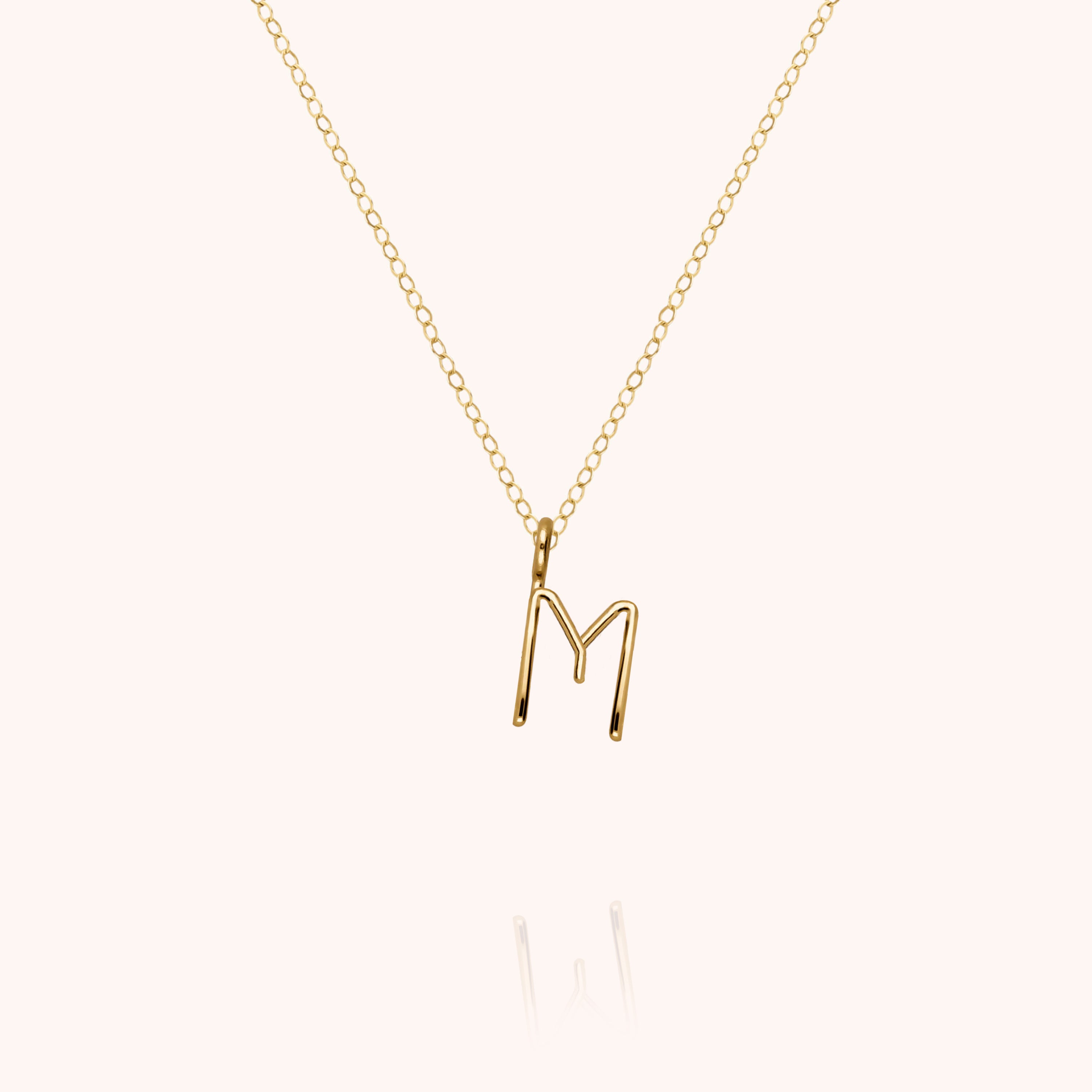 Capital Initial Necklace - 18k yellow gold