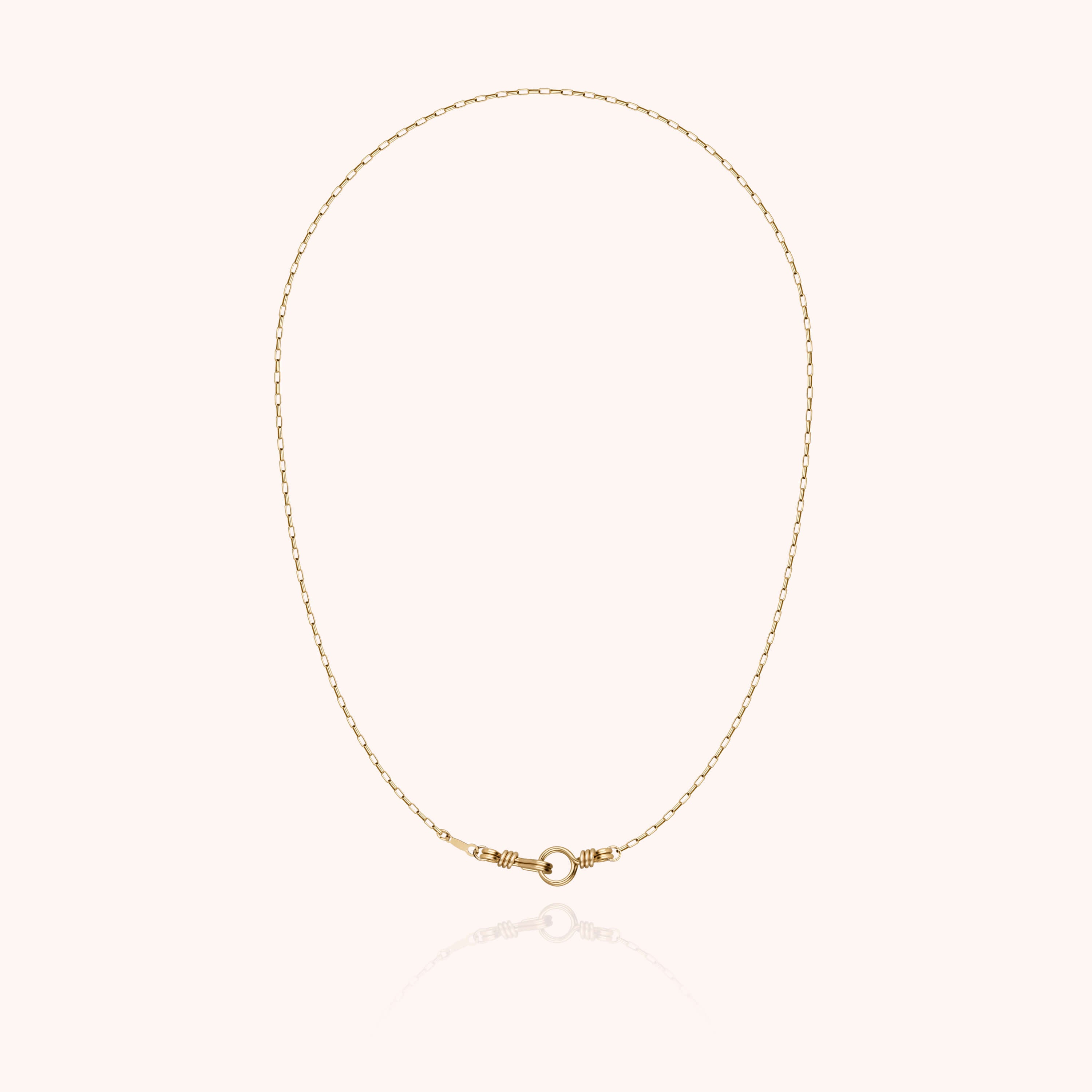 Collier Chaîne Rectangle Attache moi en or jaune laminé — bijou fait main Atelier Paulin