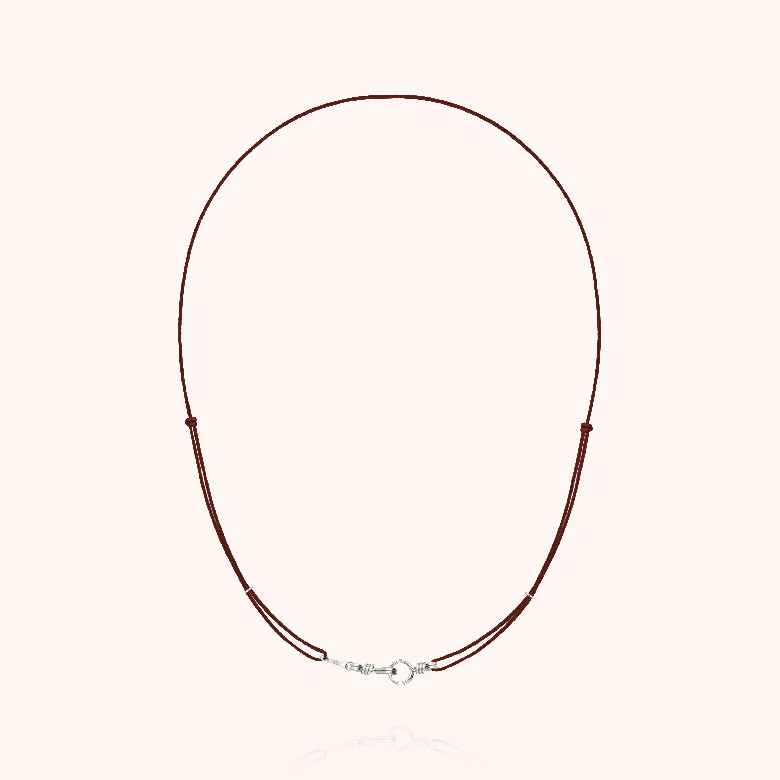 Slim Knot Cord Necklace Attache moi - silver