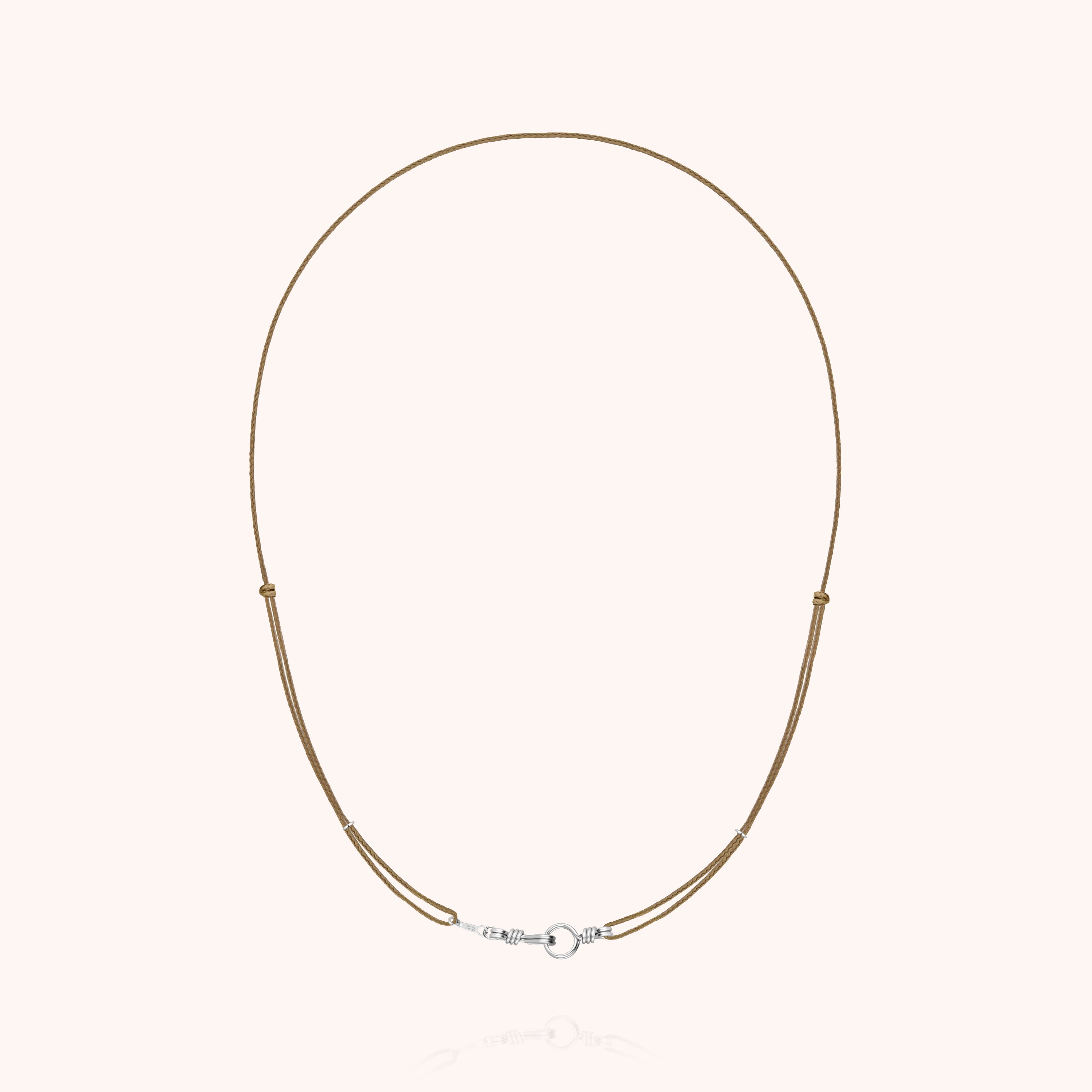 Slim Knot Cord Necklace Attache moi - silver