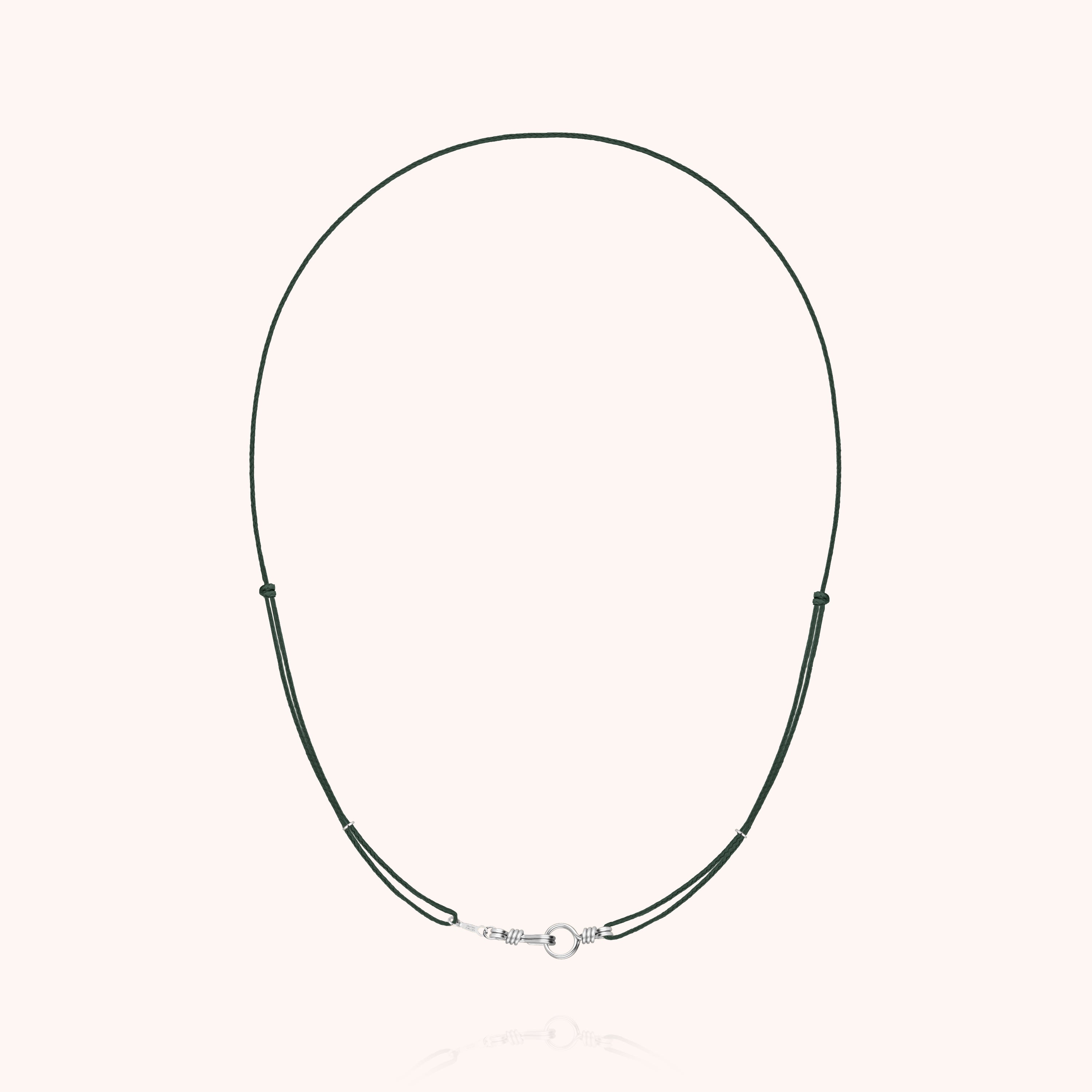 Slim Knot Cord Necklace Attache moi - silver