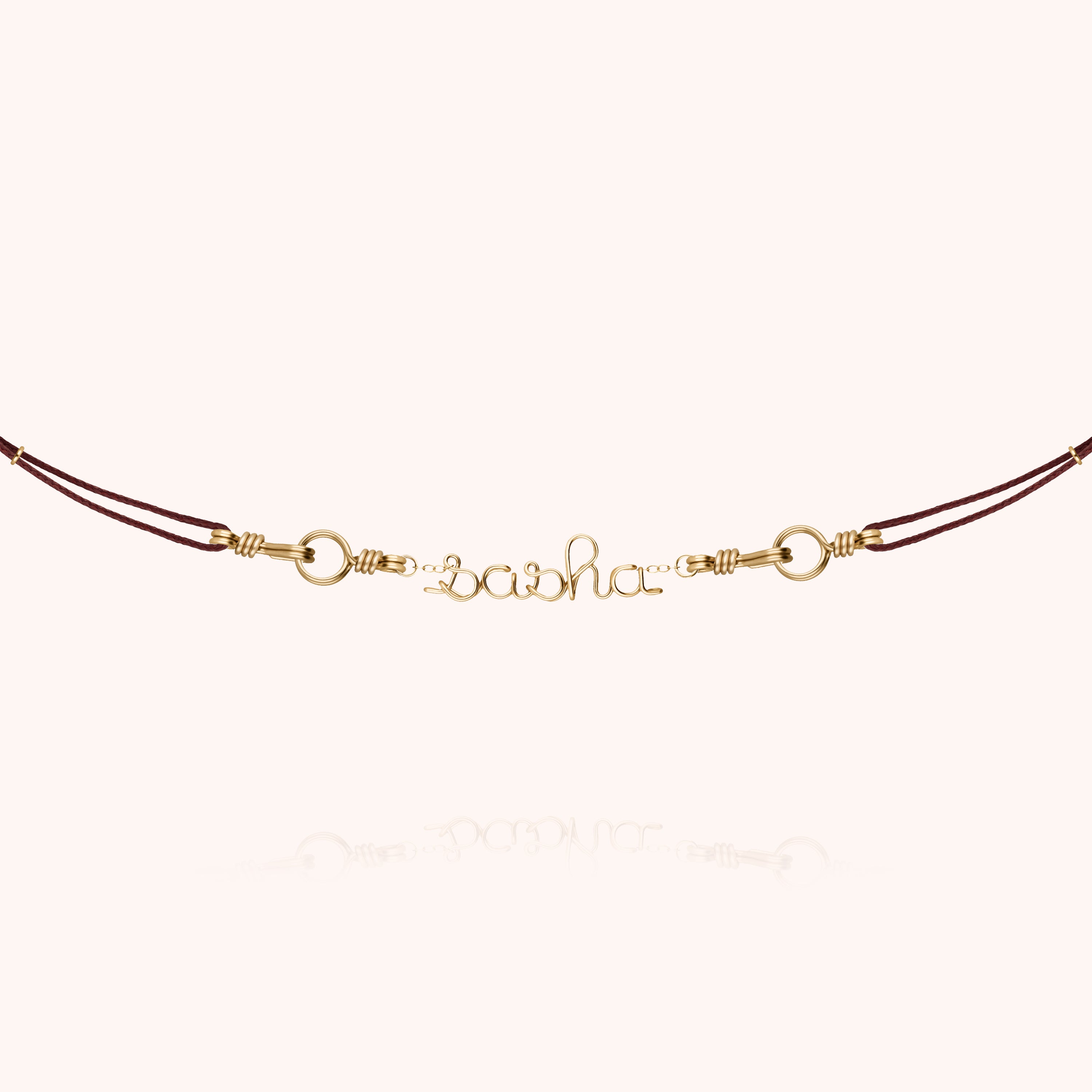 Attache moi Personalized Cord Necklace - 14k yellow gold filled