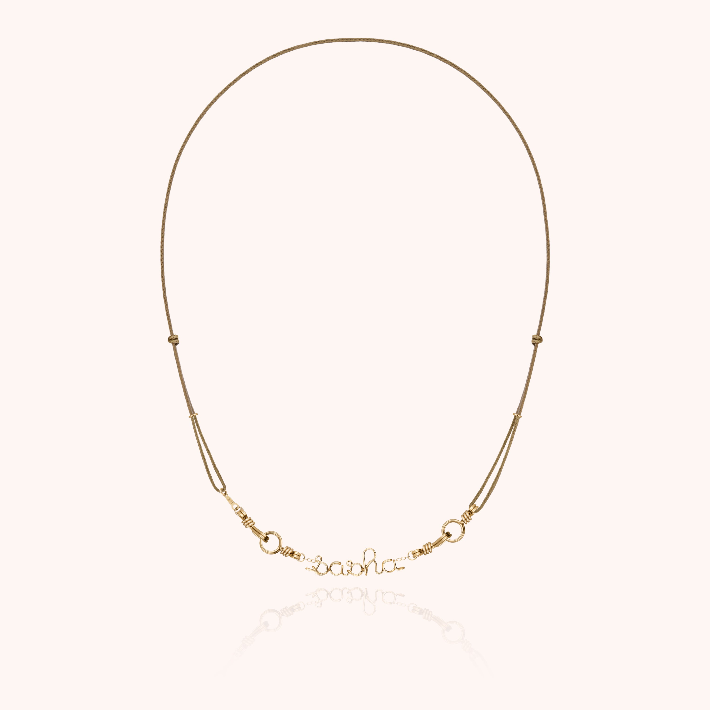 Attache moi Personalized Cord Necklace - 14k yellow gold filled