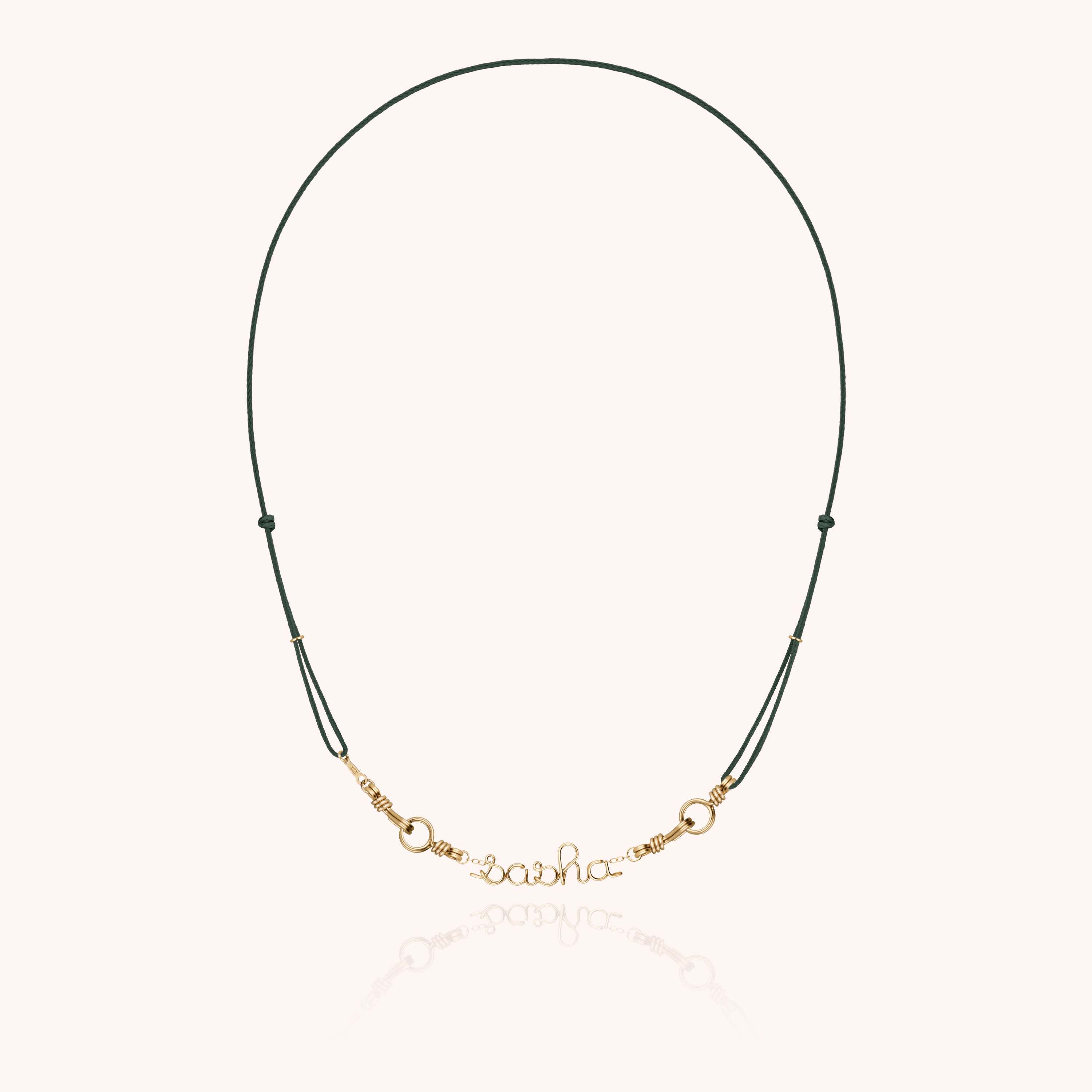 Attache moi Personalized Cord Necklace - 14k yellow gold filled