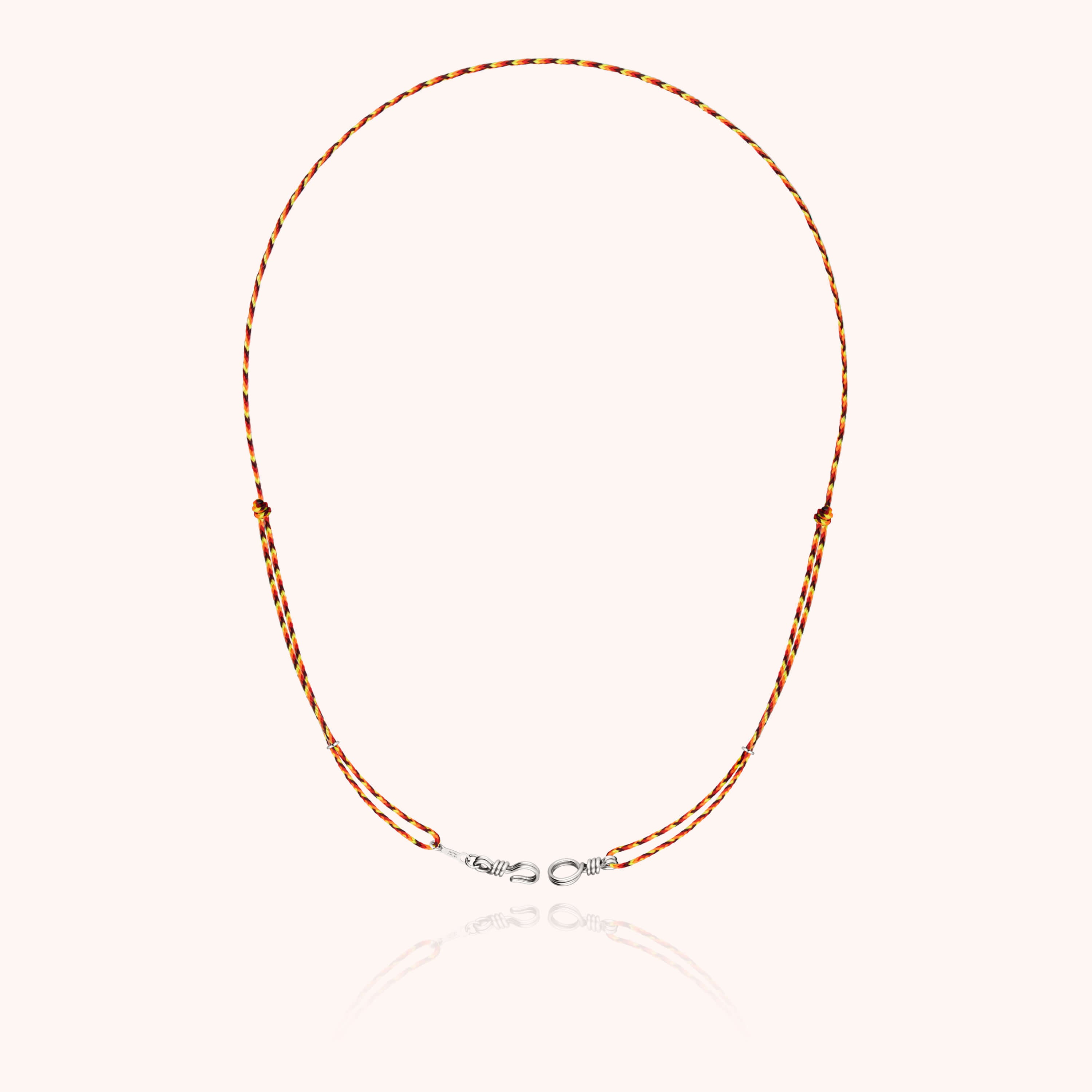 Collier mixte urbain avec cordon technique et argent massif