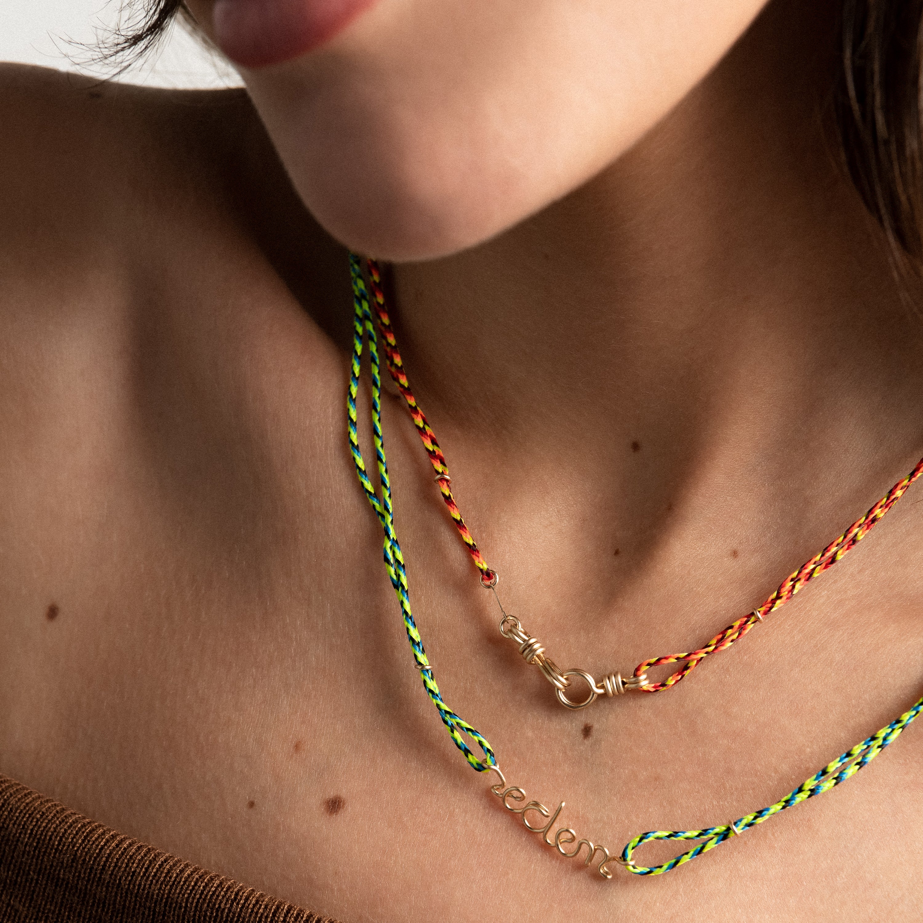 Slim Knot Custom Necklace - laminated yellow gold