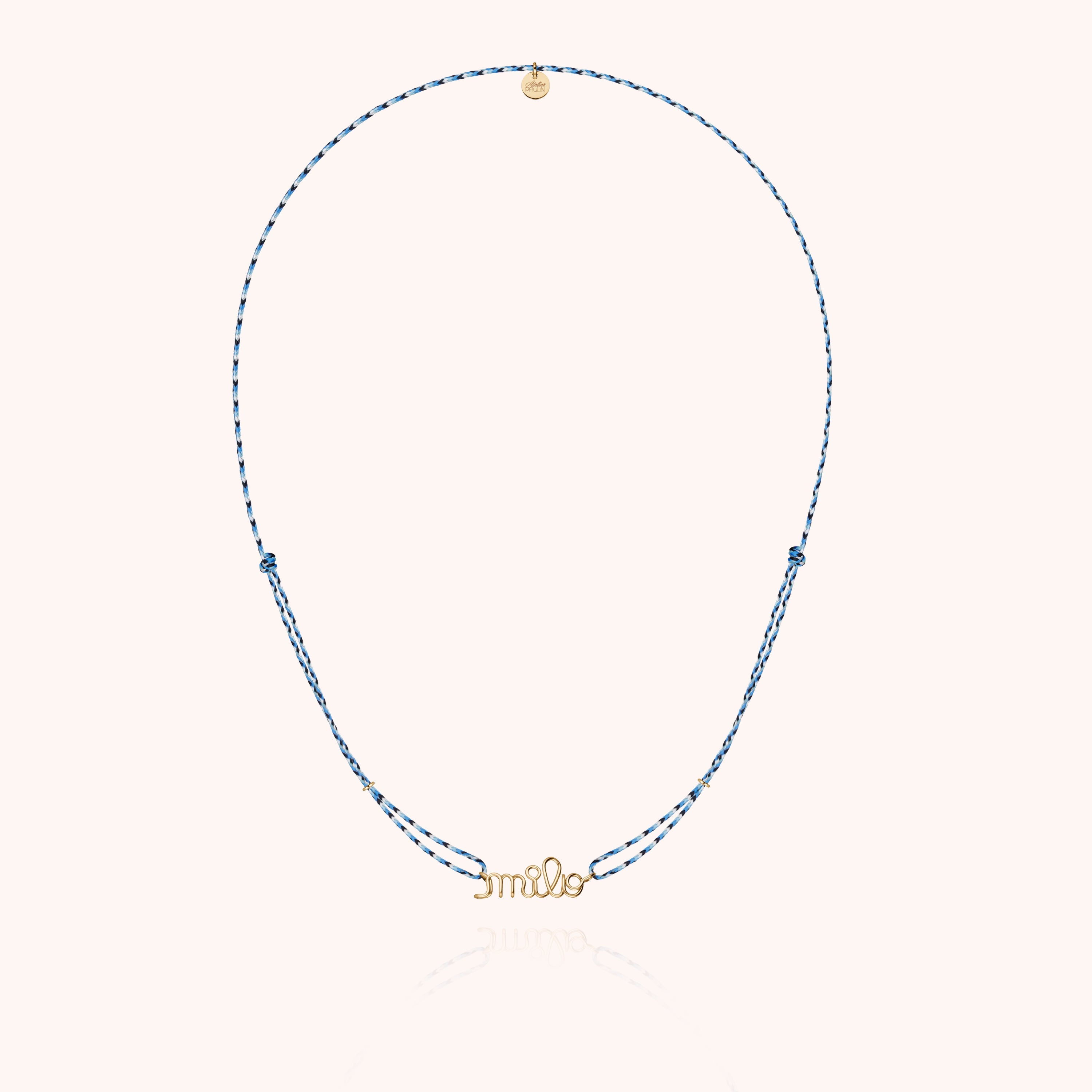 Collier Cordon Slim Knot Personnalisé en or jaune laminé — garantie à vie Atelier Paulin