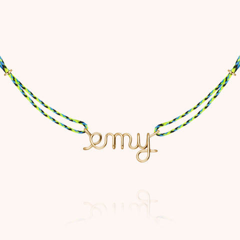 alternate image of Slim Knot Personalized Cord Necklace - 18k yellow gold