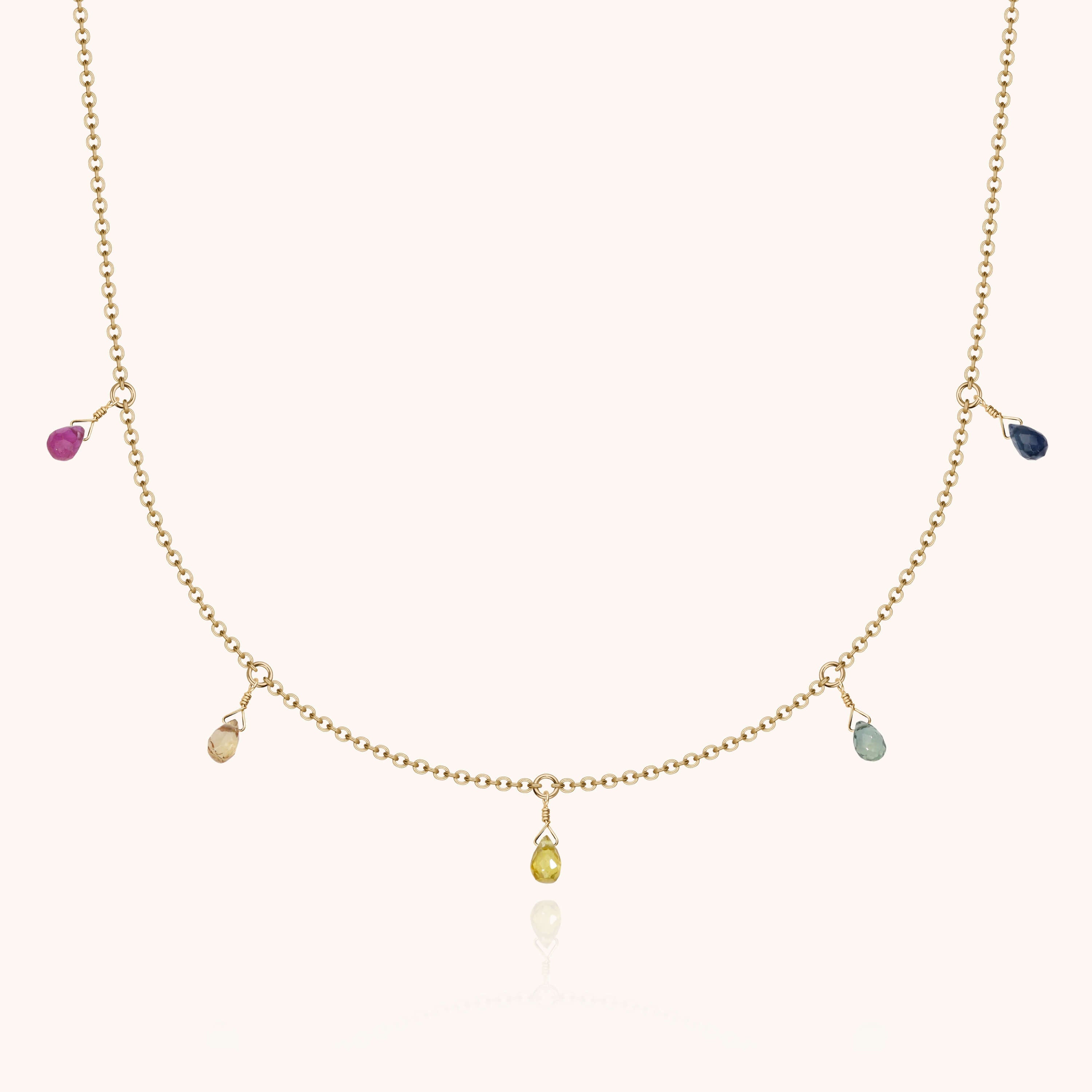 Collier Luna - saphir rainbow — bijou fait main Atelier Paulin