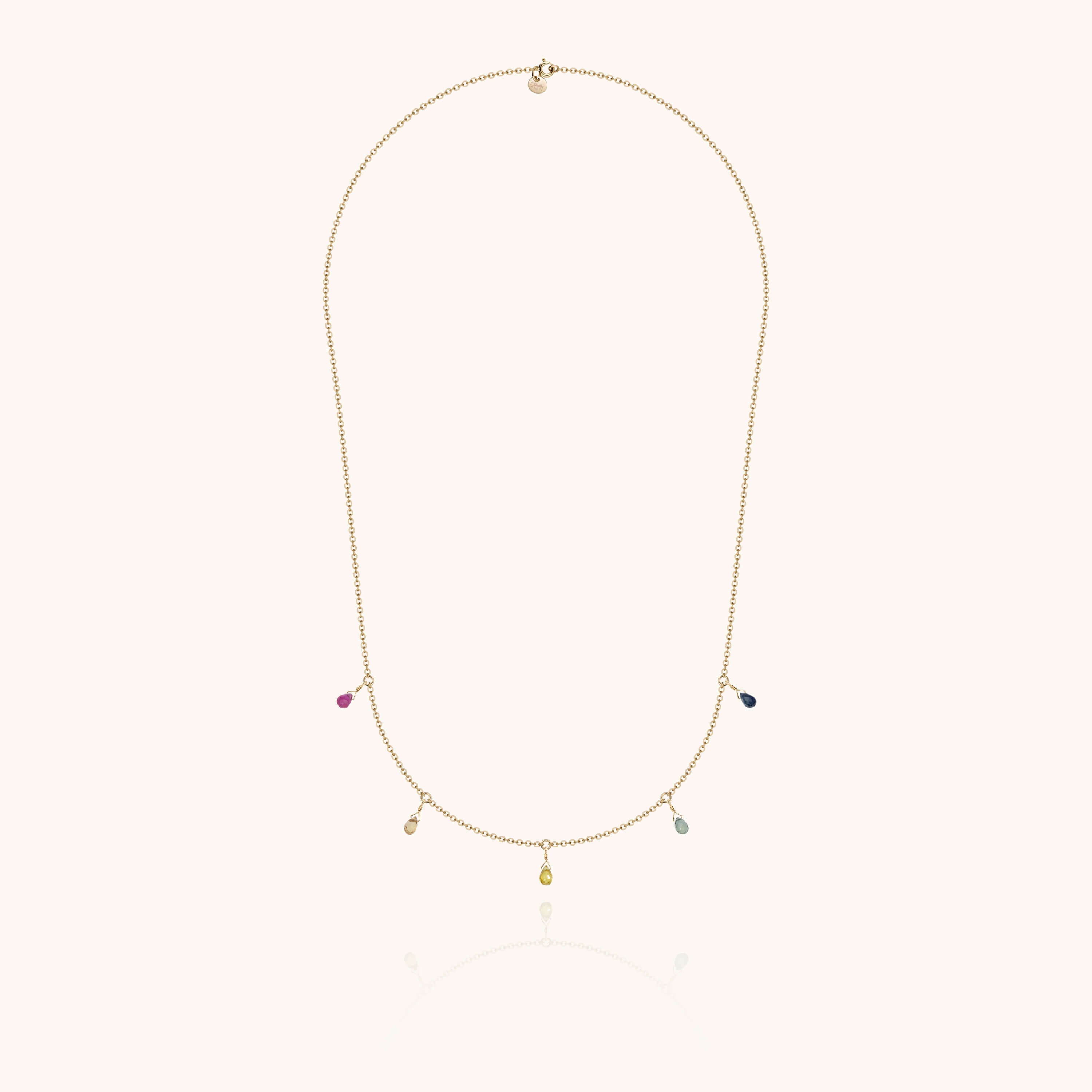 Collier Luna - saphir rainbow — gros plan sur le fermoir