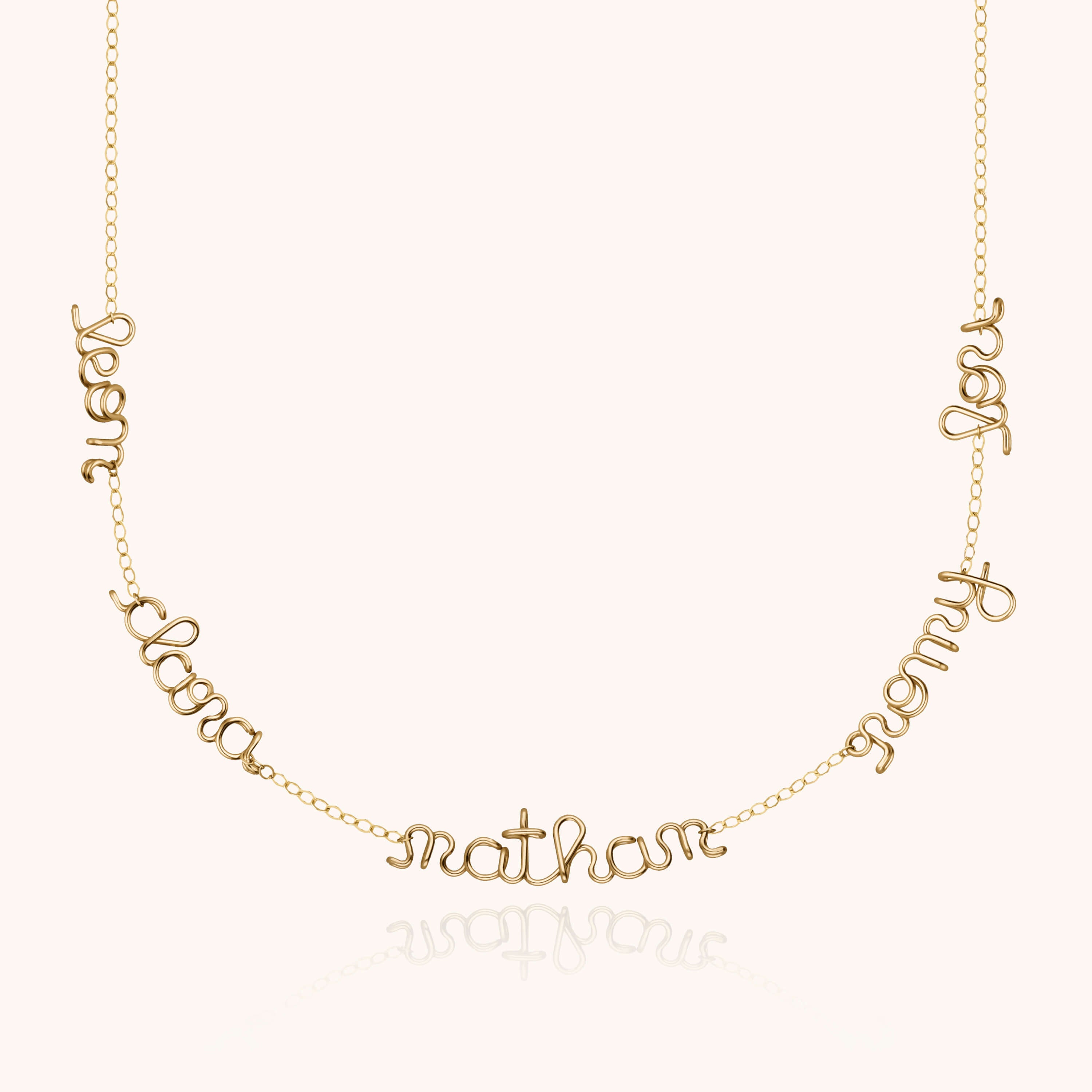 Collier Mantra Original Personnalisé en or jaune laminé — fabriqué à la main à Paris